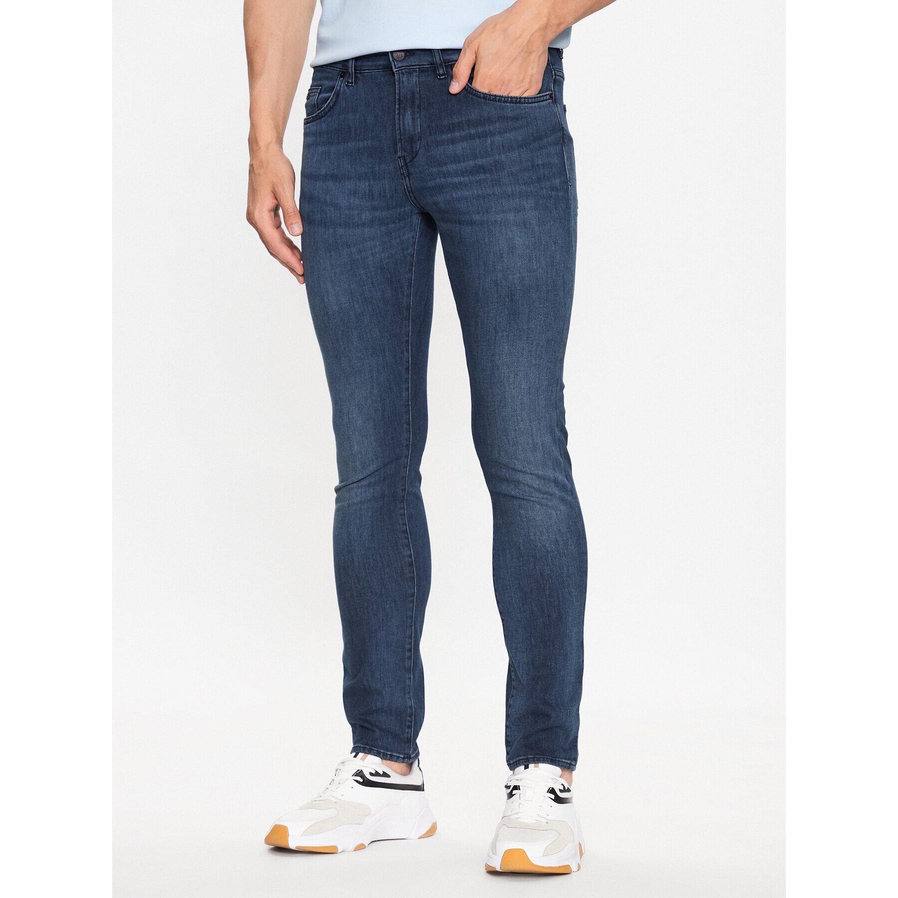 Boss Jeans hlače Delaware3-1 50488460 Mornarsko modra Slim Fit - Pepit.si