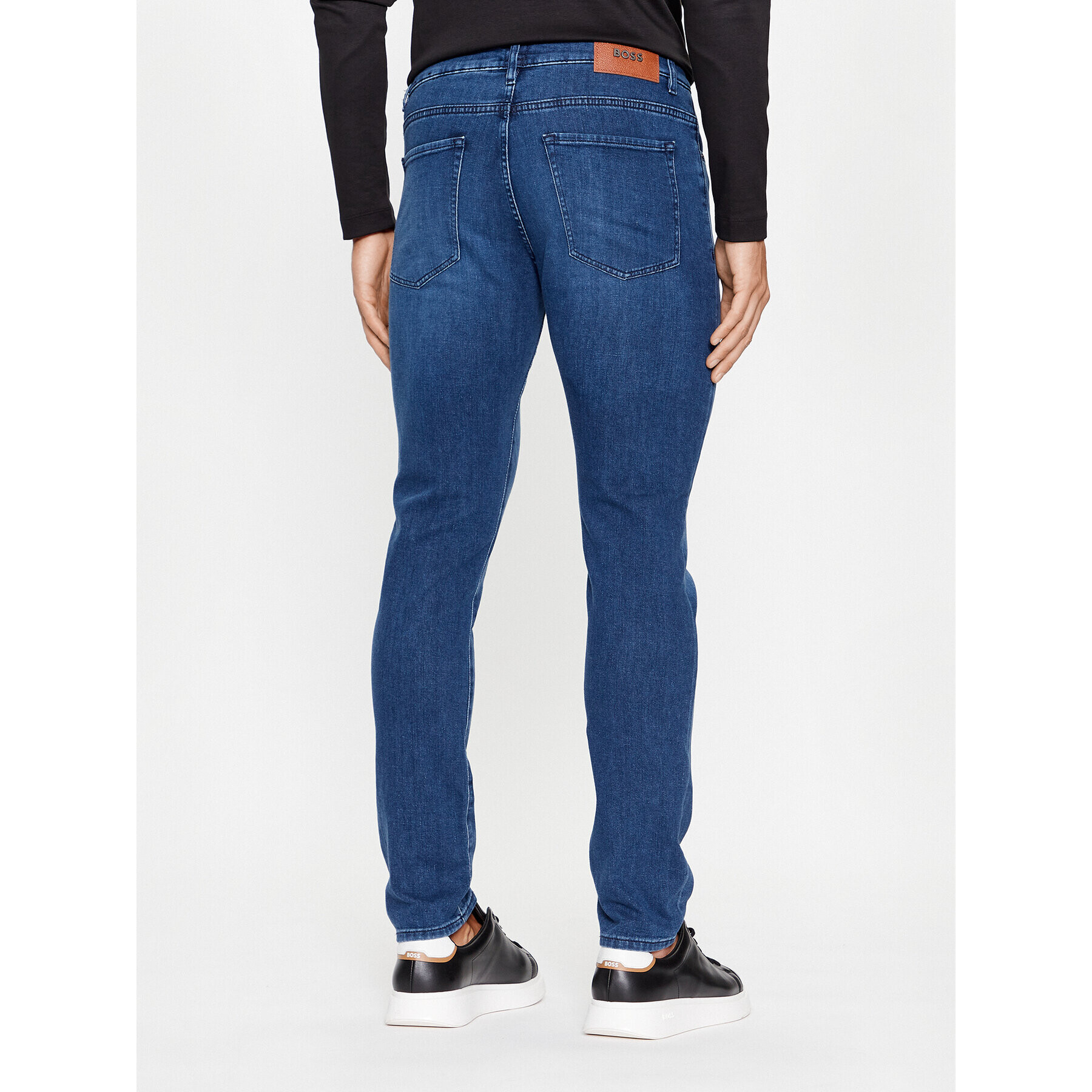 Boss Jeans hlače Delaware3-1 50496189 Mornarsko modra Slim Fit - Pepit.si