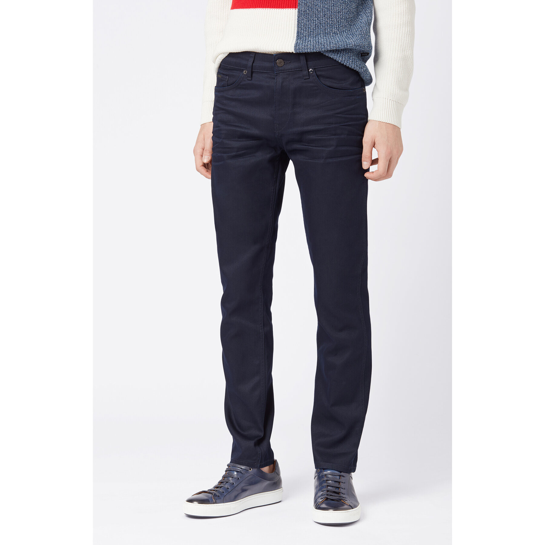 Boss Jeans hlače Delaware3 50399818 Mornarsko modra Slim Fit - Pepit.si