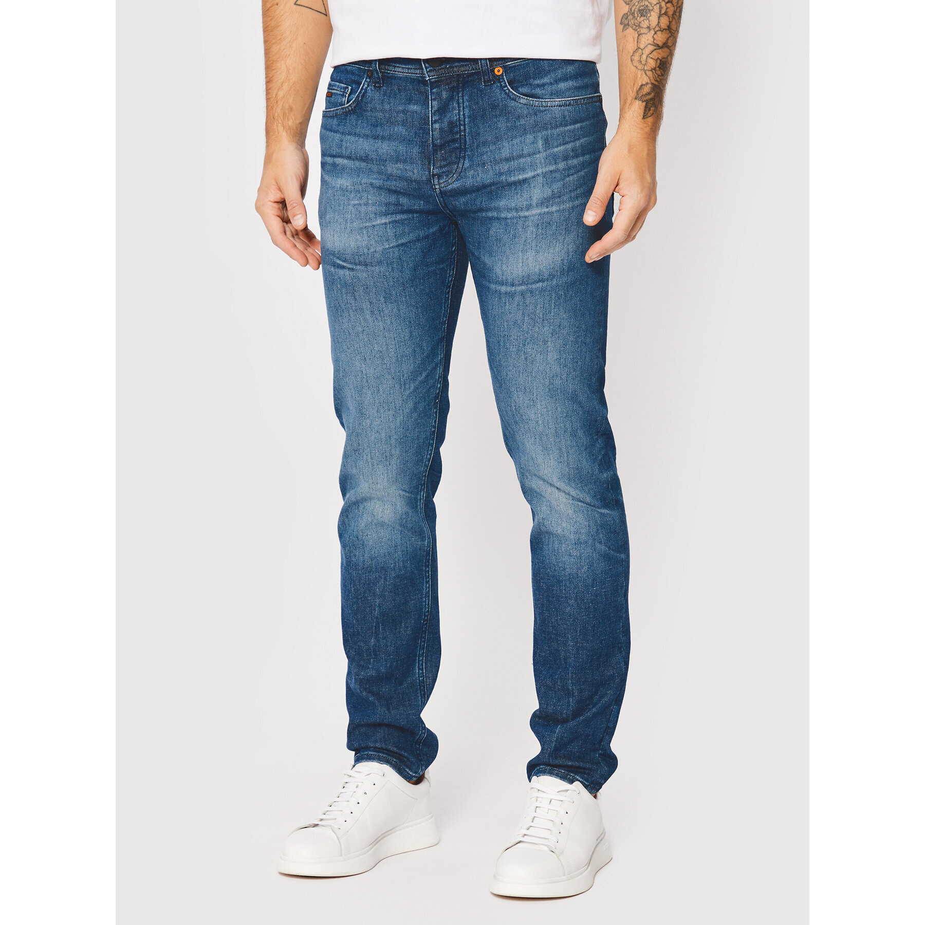 Boss Jeans hlače Taber Bc-C 50473039 Mornarsko modra Tapered Fit - Pepit.si