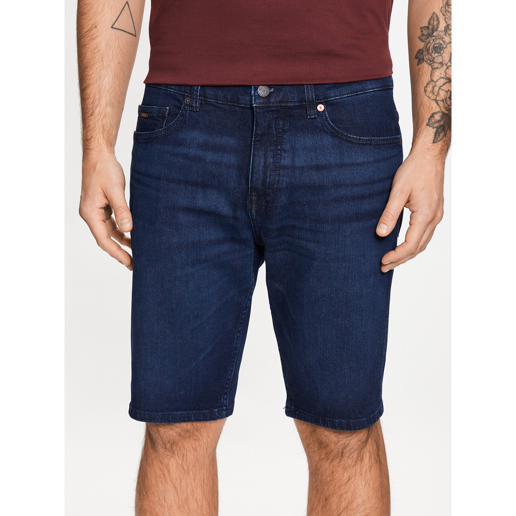 Boss Jeans kratke hlače Delaware 50488618 Mornarsko modra Slim Fit - Pepit.si