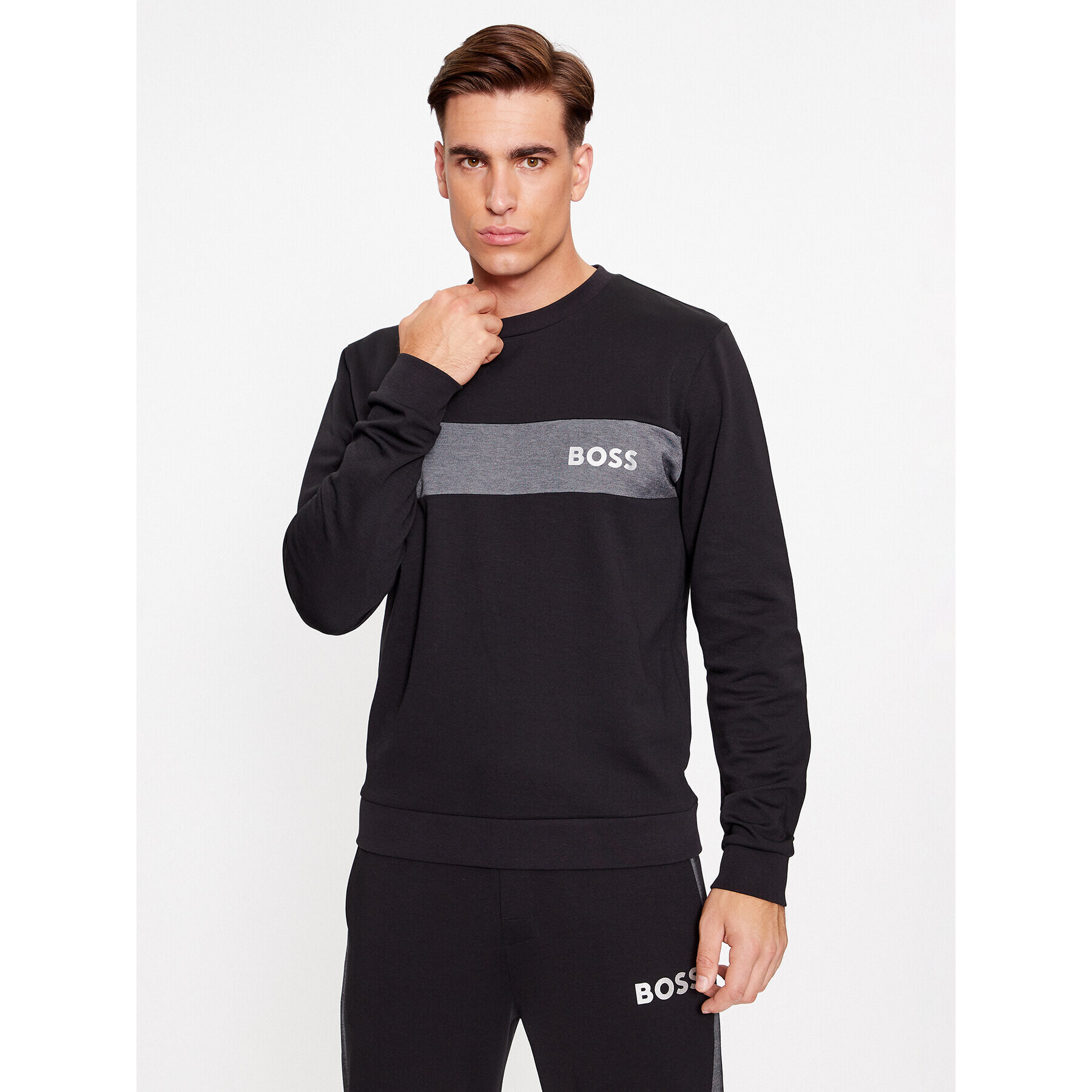 Boss Jopa Tracksuit Sweatshirt 50503061 Črna Regular Fit - Pepit.si