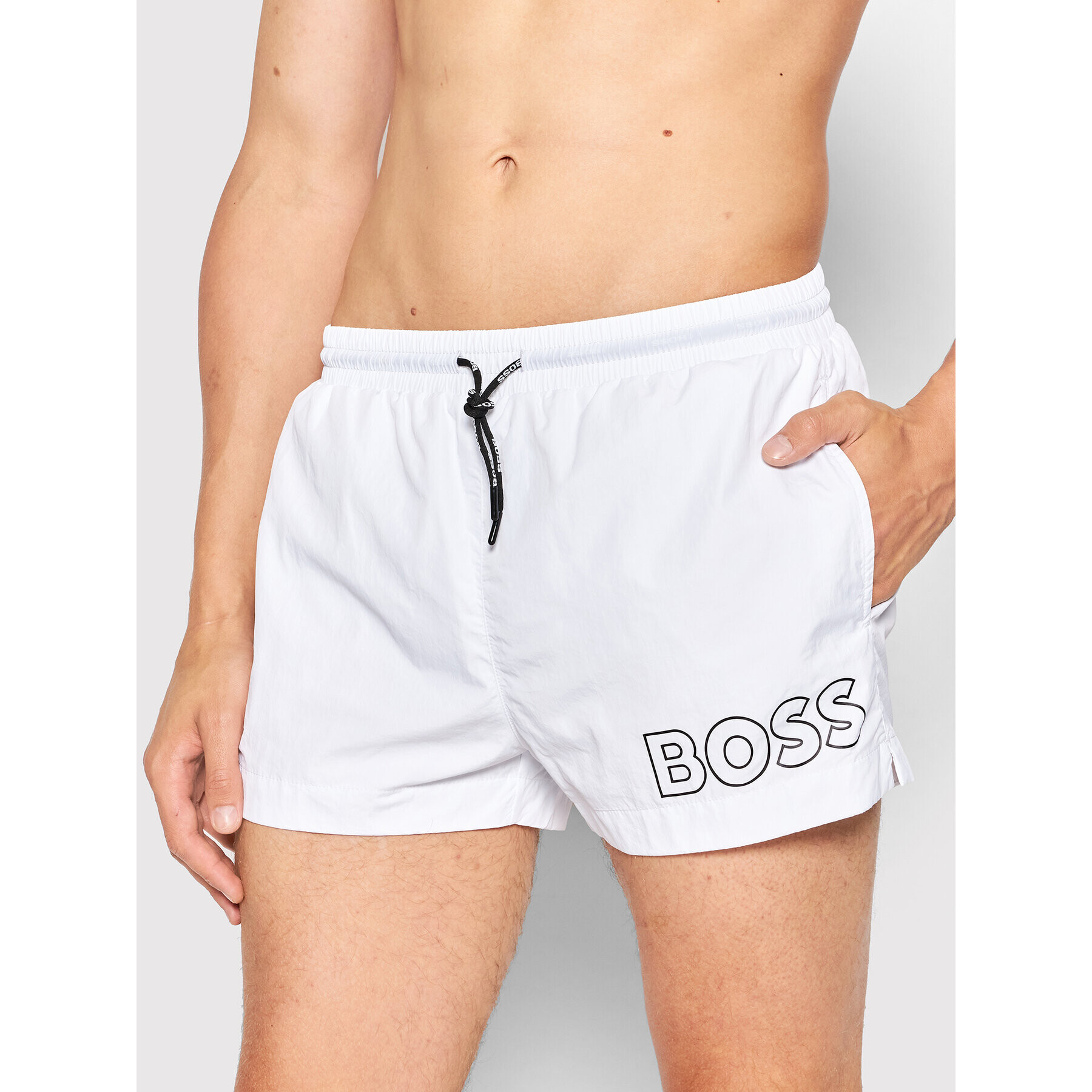 Boss Kopalne hlače Mooneye 50469280 Bela Regular Fit - Pepit.si