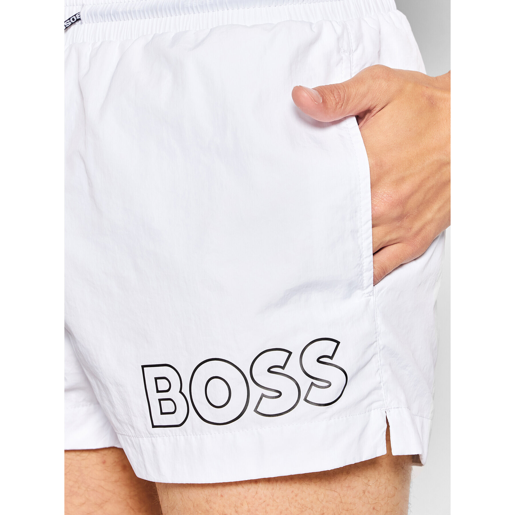 Boss Kopalne hlače Mooneye 50469280 Bela Regular Fit - Pepit.si