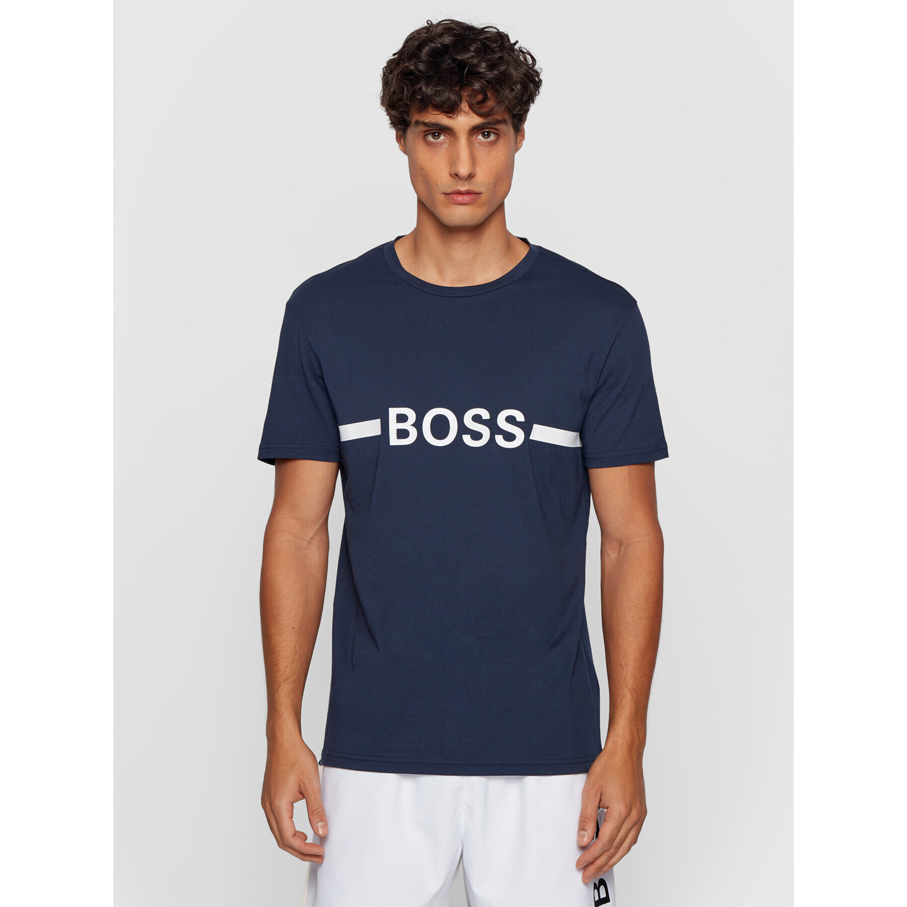 Boss Majica 50437367 Mornarsko modra Slim Fit - Pepit.si