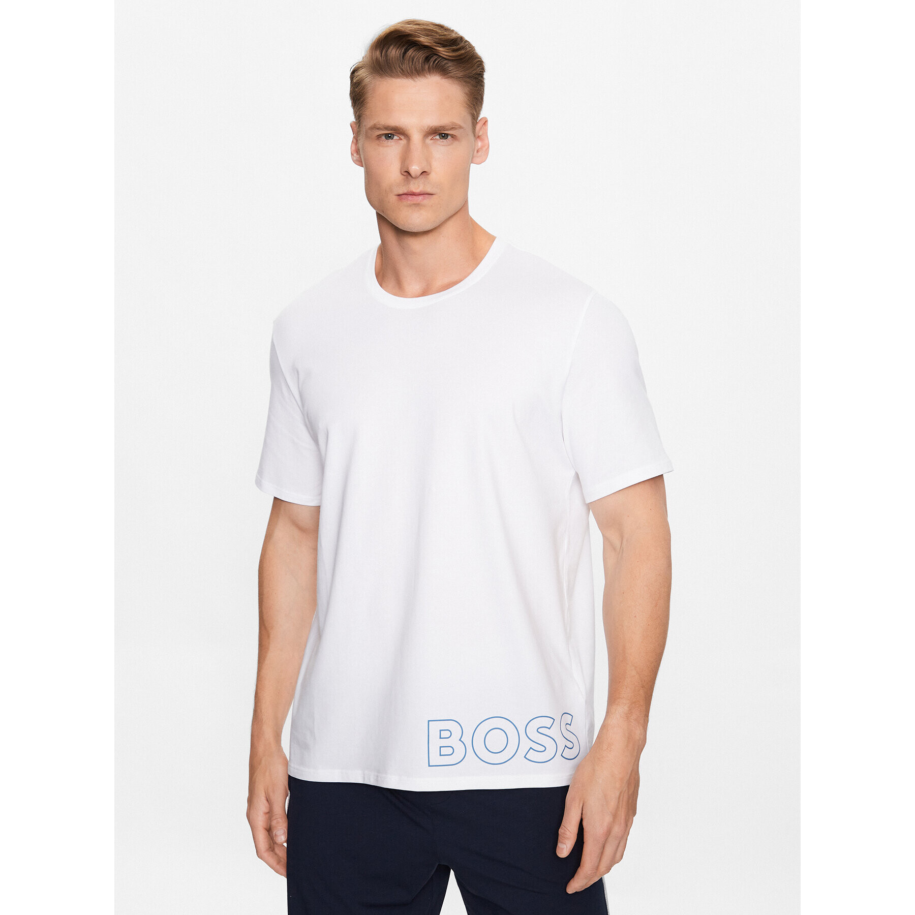 Boss Majica Identity 50472750 Bela Relaxed Fit - Pepit.si