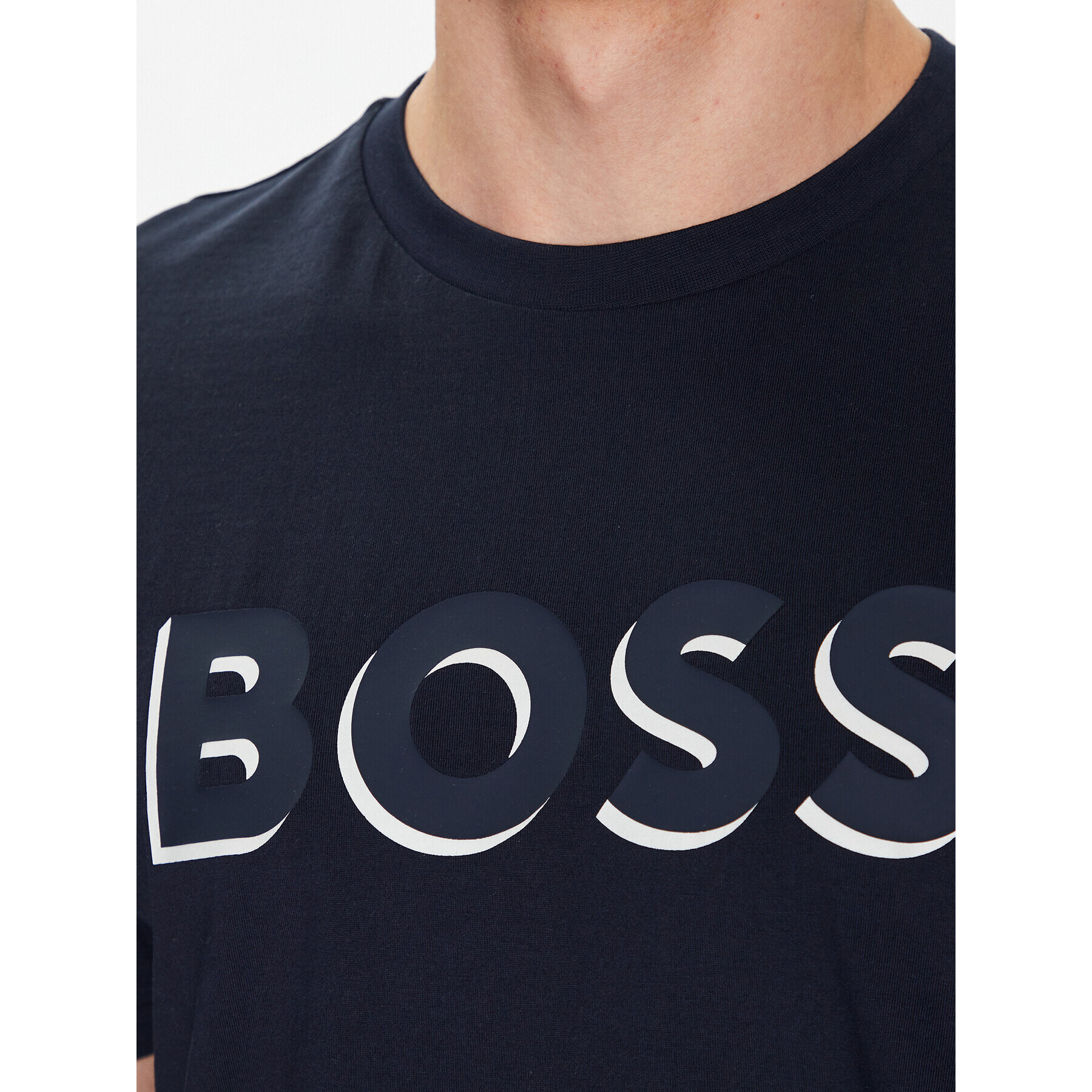 Boss Majica 50481611 Mornarsko modra Regular Fit - Pepit.si