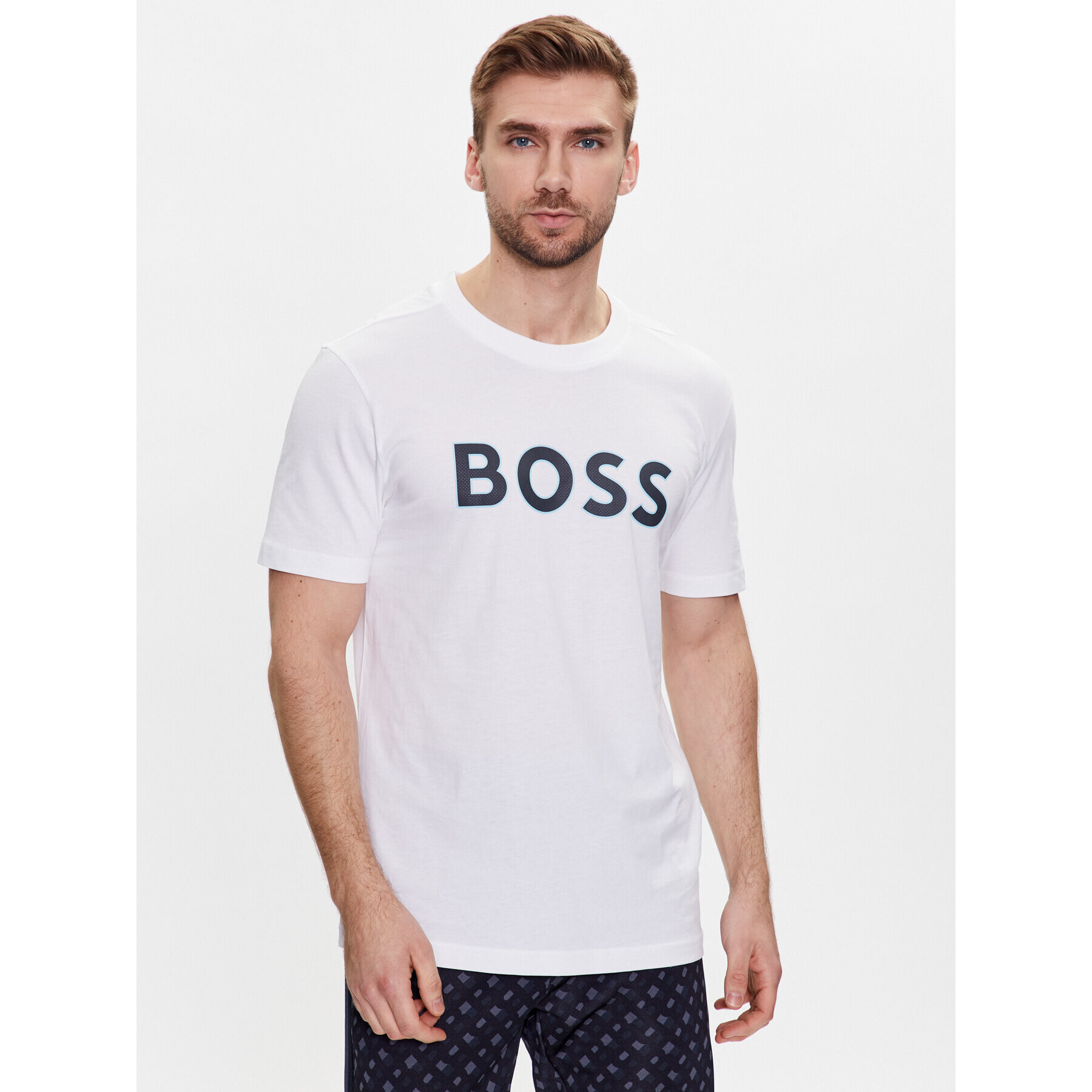 Boss Majica 50488793 Bela Regular Fit - Pepit.si