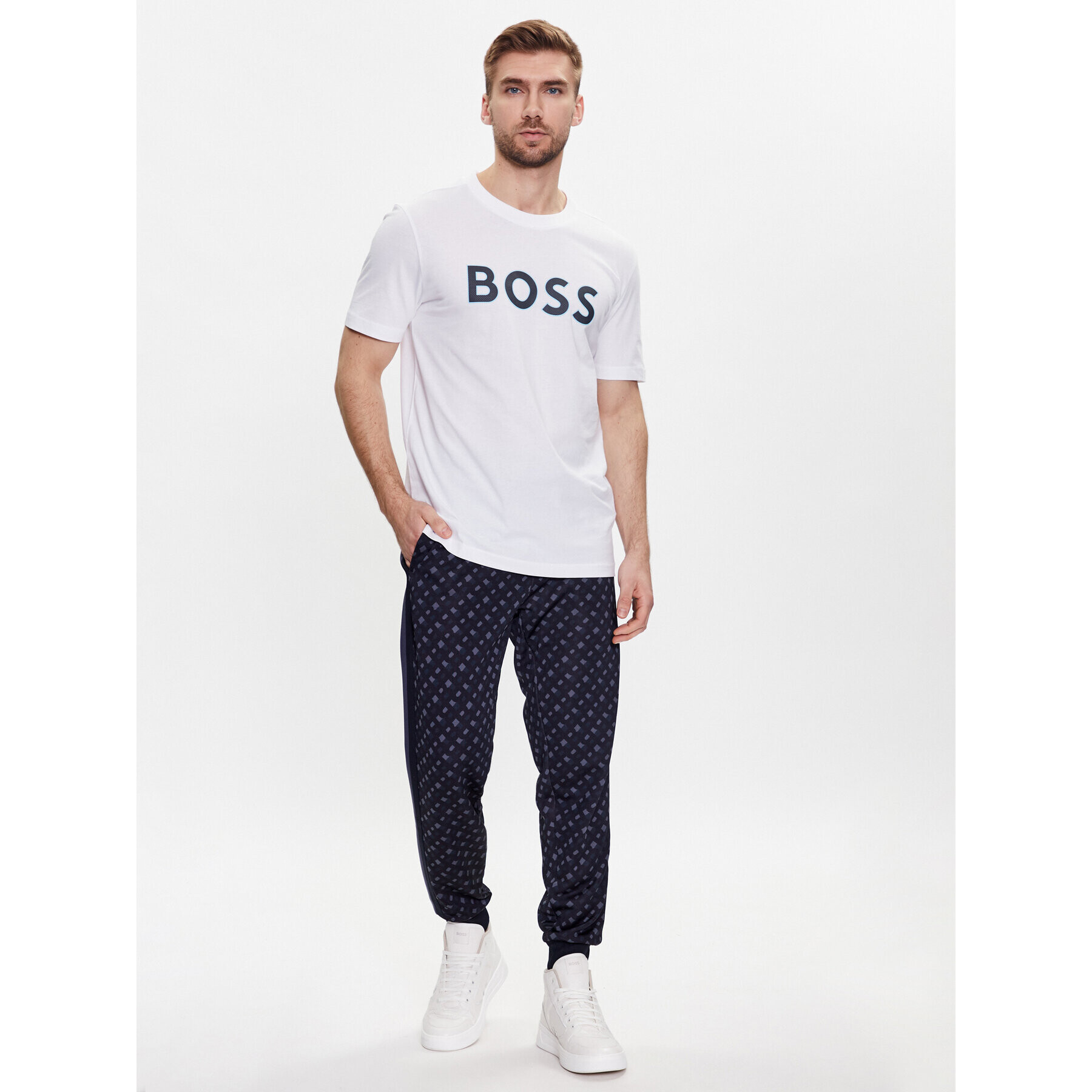 Boss Majica 50488793 Bela Regular Fit - Pepit.si