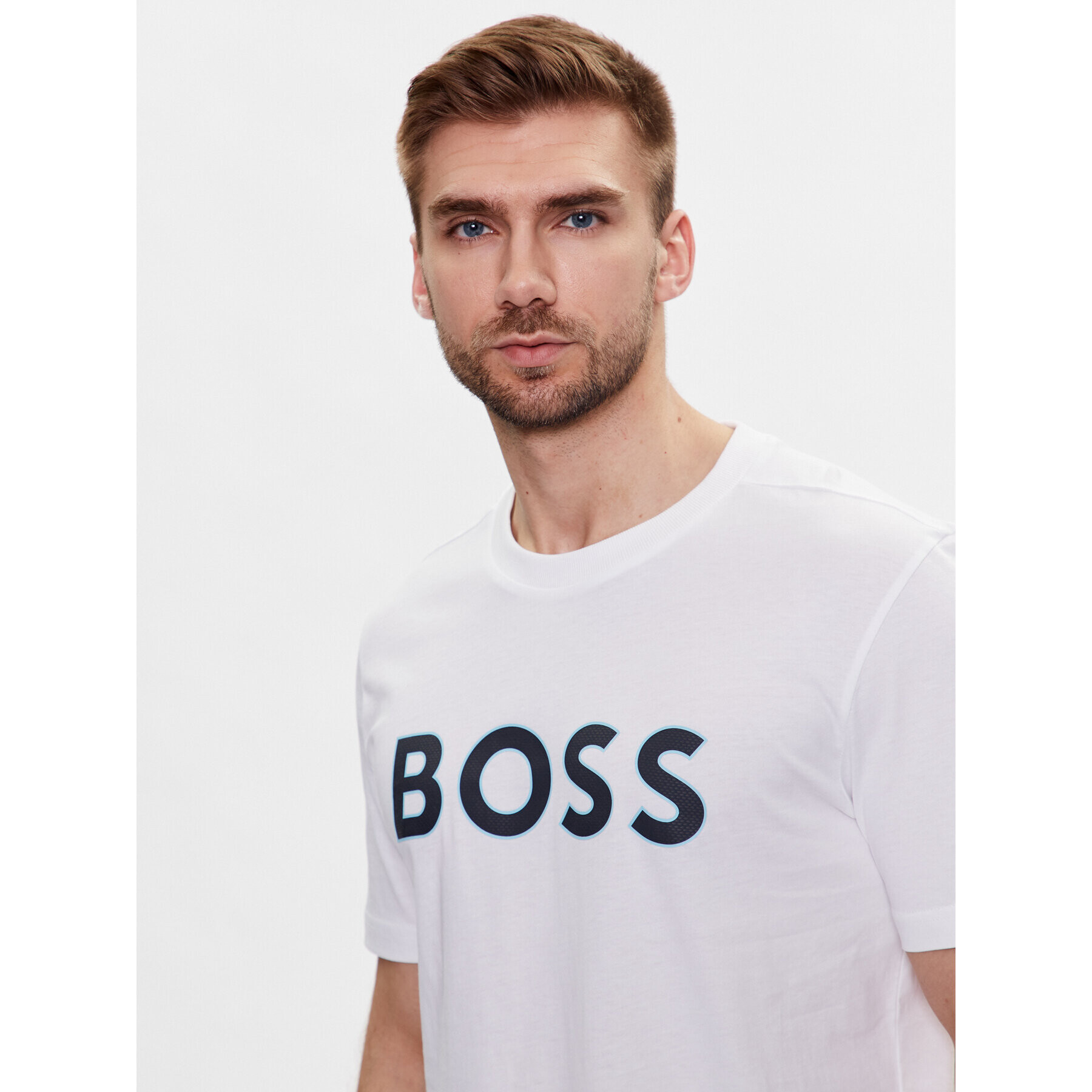 Boss Majica 50488793 Bela Regular Fit - Pepit.si