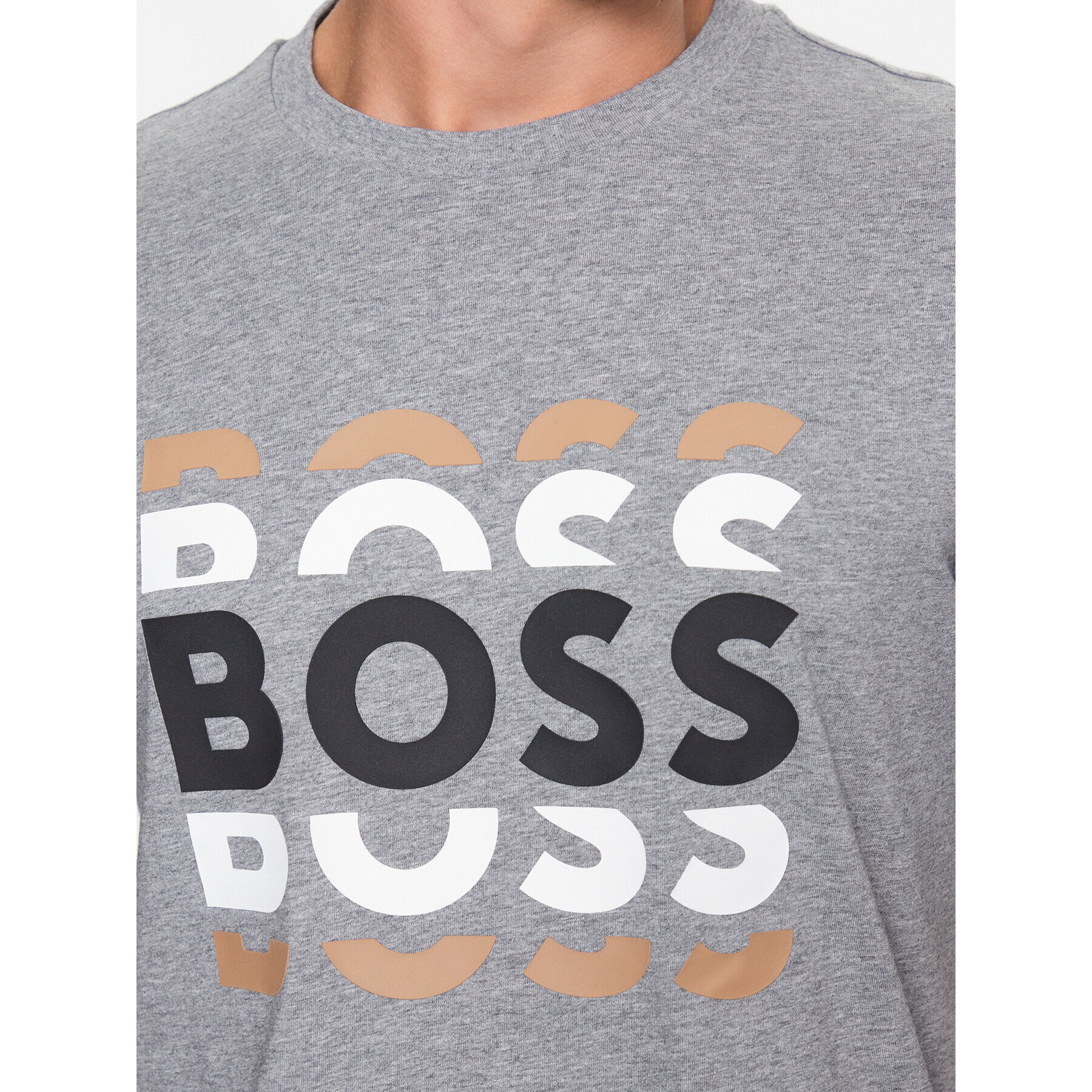 Boss Majica 50495735 Siva Regular Fit - Pepit.si