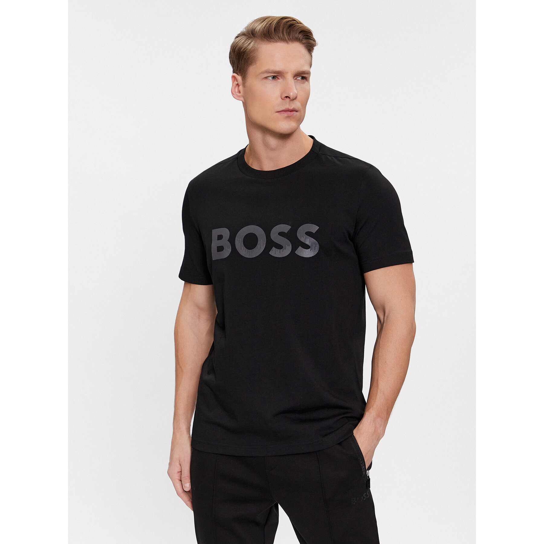 Boss Majica Mirror 1 50506363 Črna Regular Fit - Pepit.si