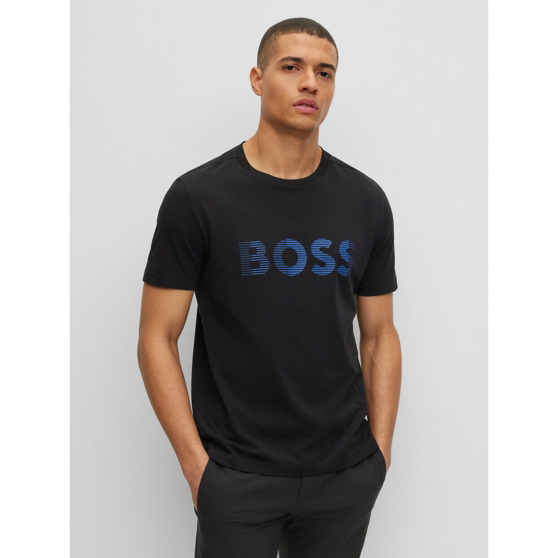 Boss Majica 50494106 Črna Regular Fit - Pepit.si