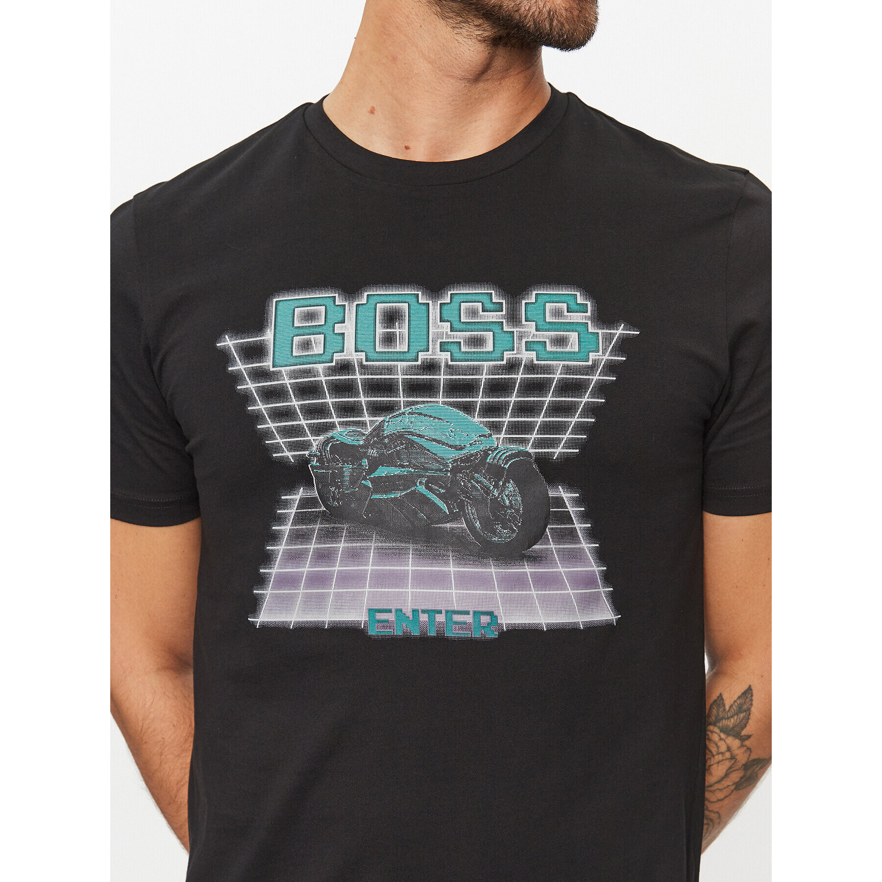 Boss Majica Teenter 50503551 Črna Regular Fit - Pepit.si