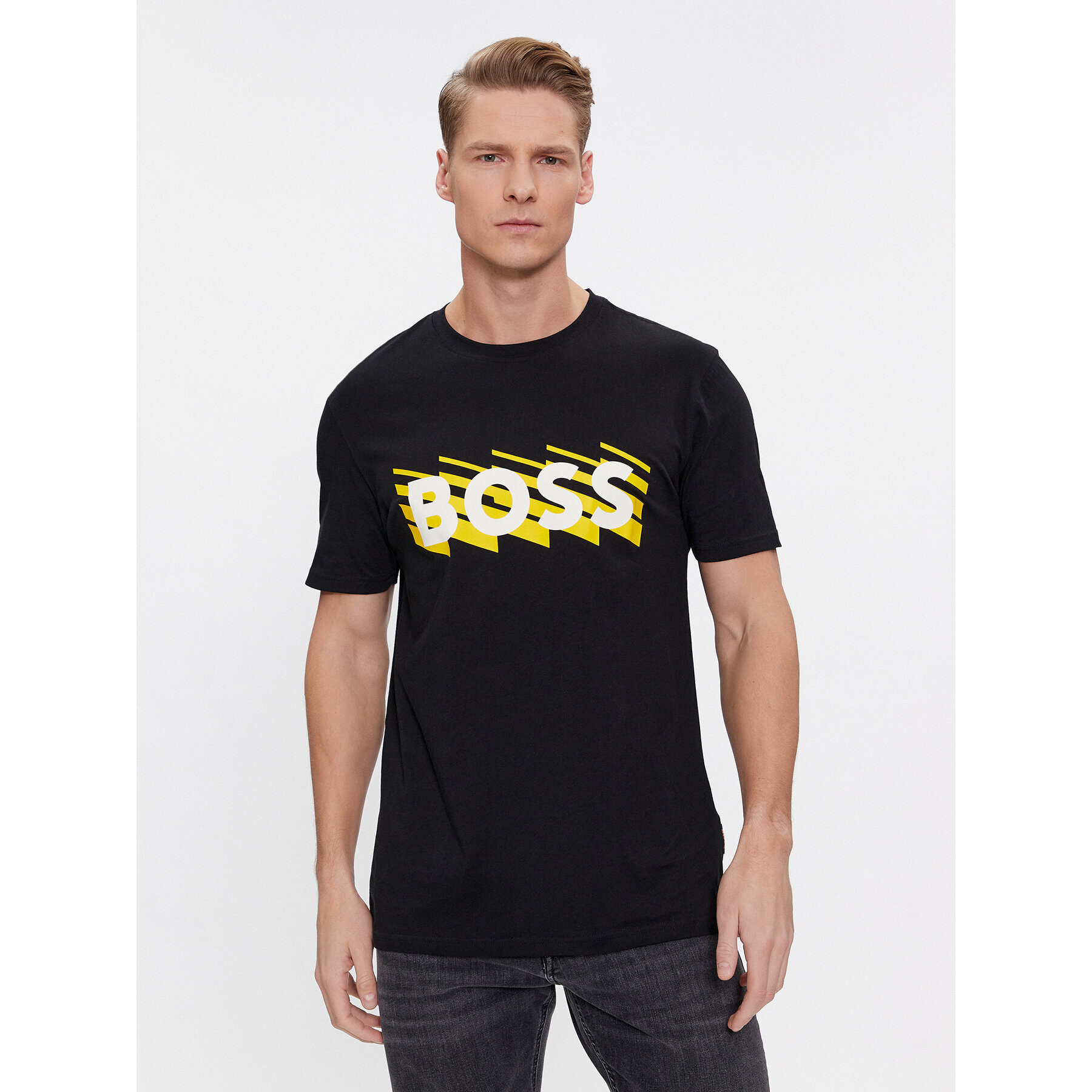 Boss Majica Teerete 50495719 Črna Regular Fit - Pepit.si