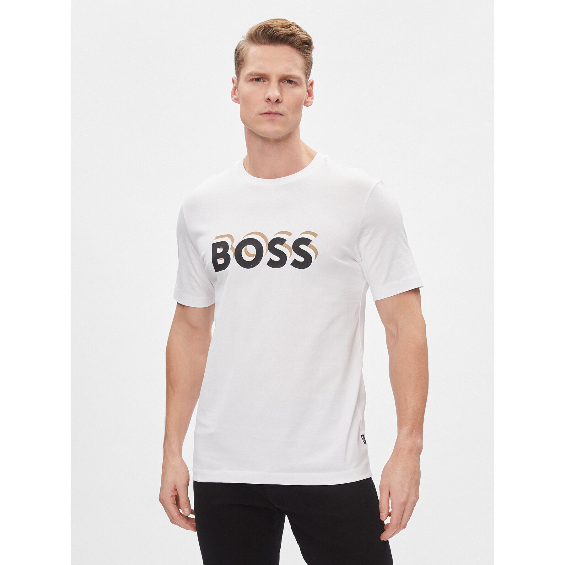 Boss Majica Tiburt 427 50506923 Bela Regular Fit - Pepit.si