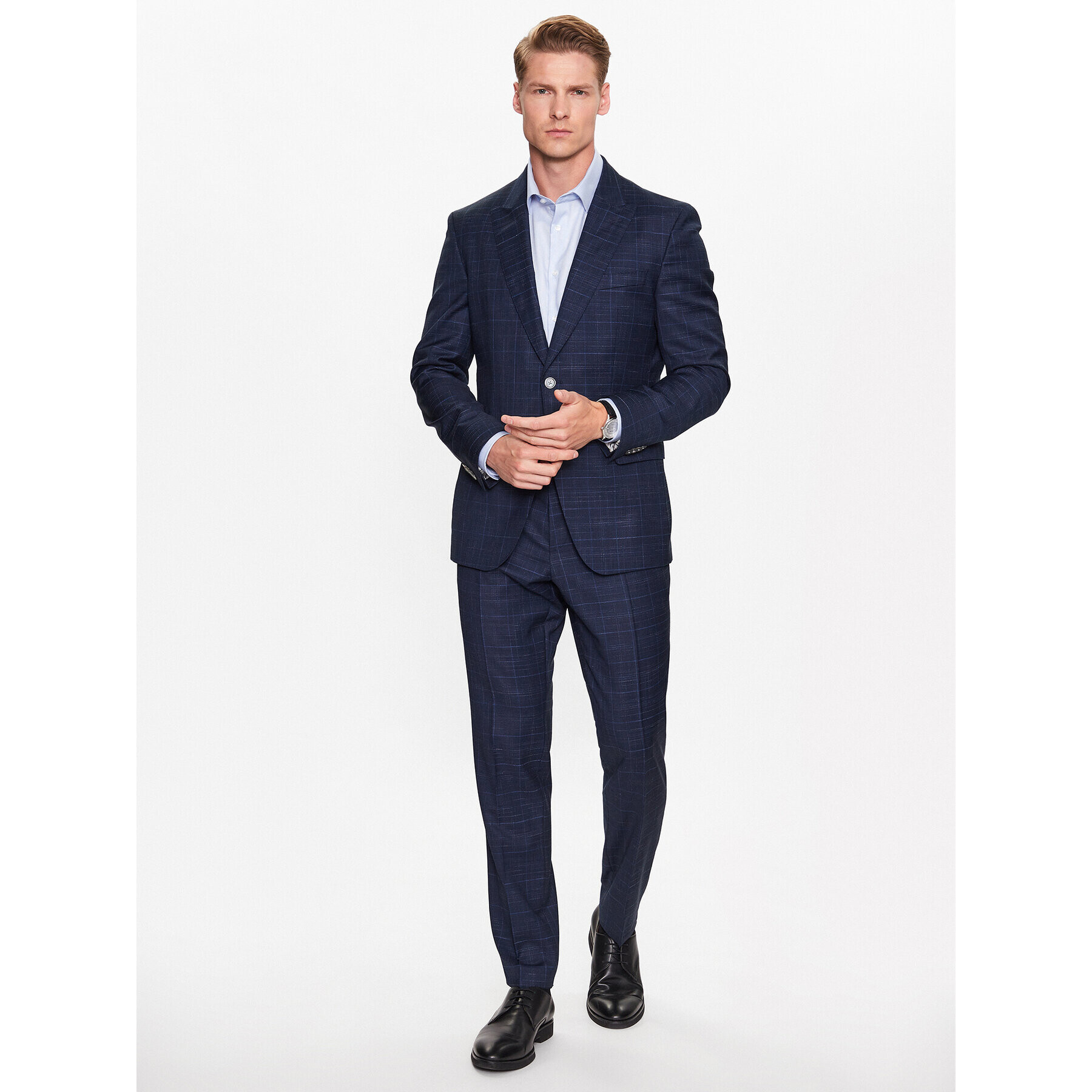 Boss Obleka 50489372 Mornarsko modra Slim Fit - Pepit.si