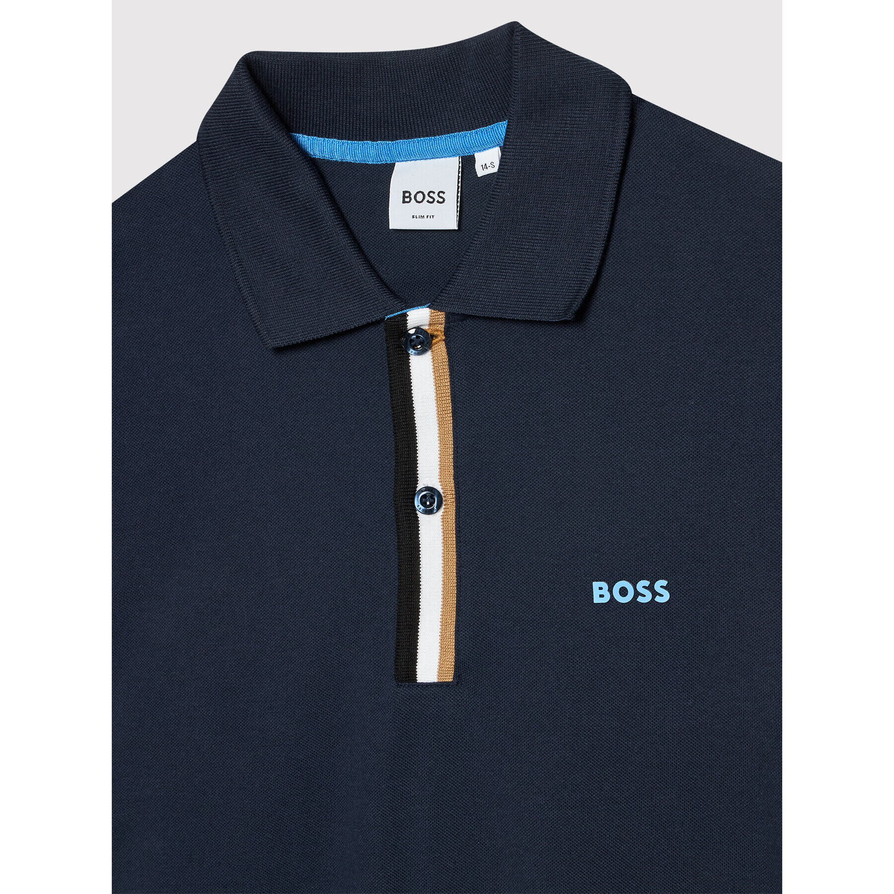 Boss Polo majica J25N51 D Mornarsko modra Slim Fit - Pepit.si