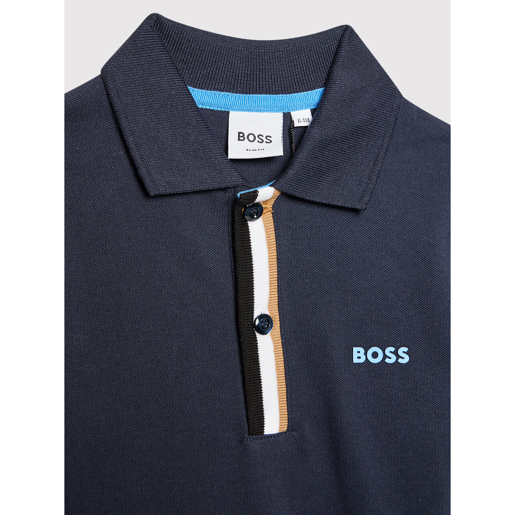 Boss Polo majica J25N51 S Mornarsko modra Slim Fit - Pepit.si