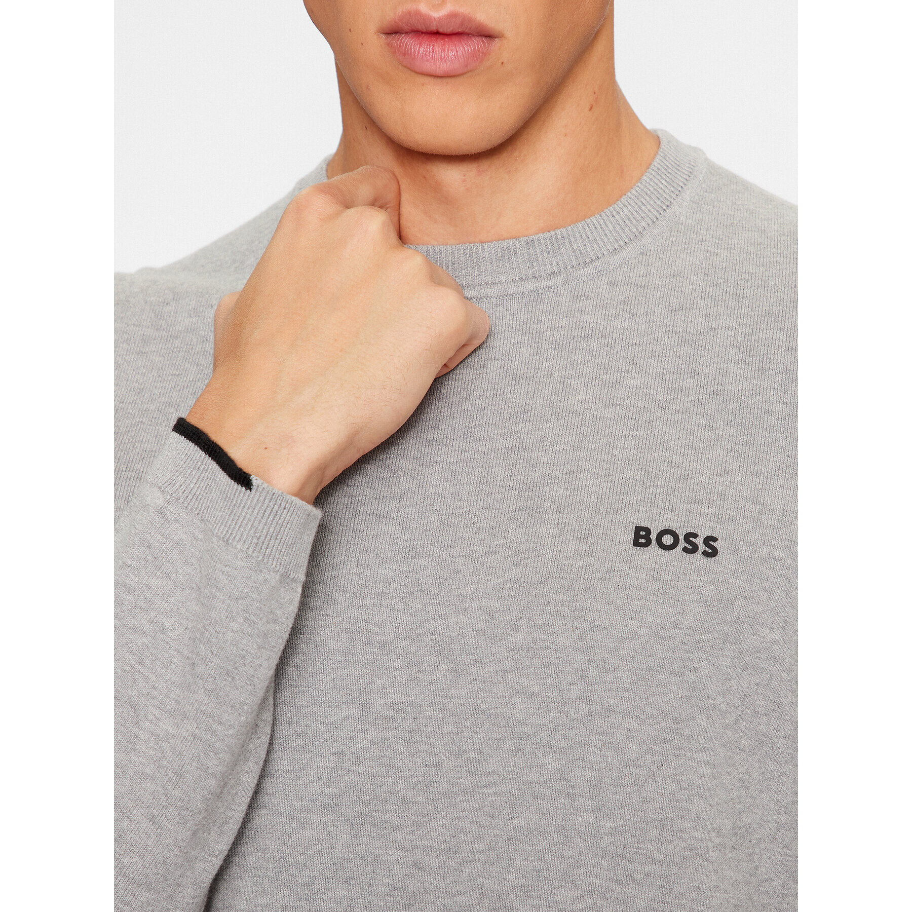 Boss Pulover Ever-X_Cn 50498539 Siva Regular Fit - Pepit.si