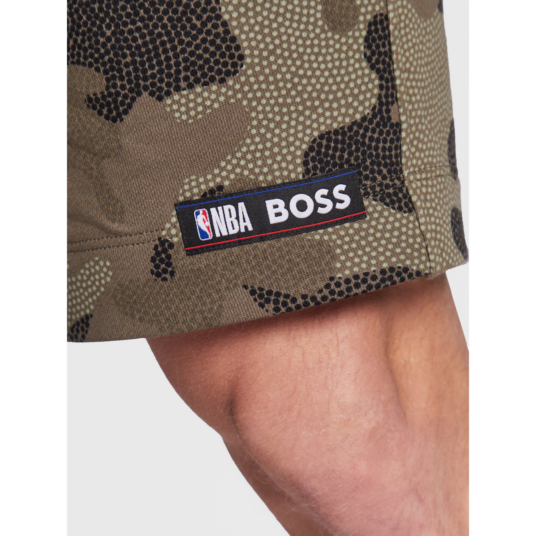 Boss Športne kratke hlače NBA Slam_Camo 50477471 Zelena Regular Fit - Pepit.si