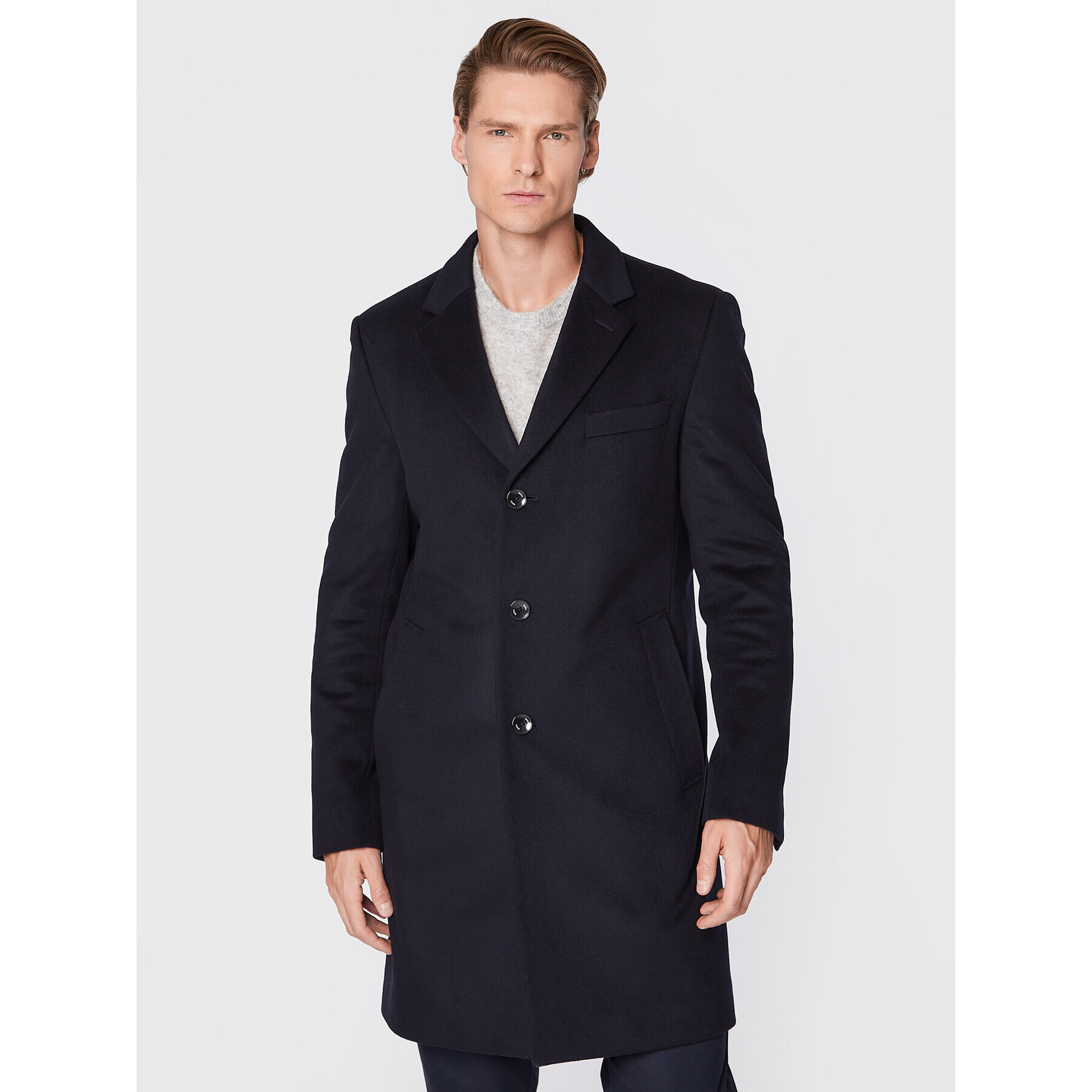 Boss Volneni plašč H-Hyde-224 50479756 Mornarsko modra Slim Fit - Pepit.si