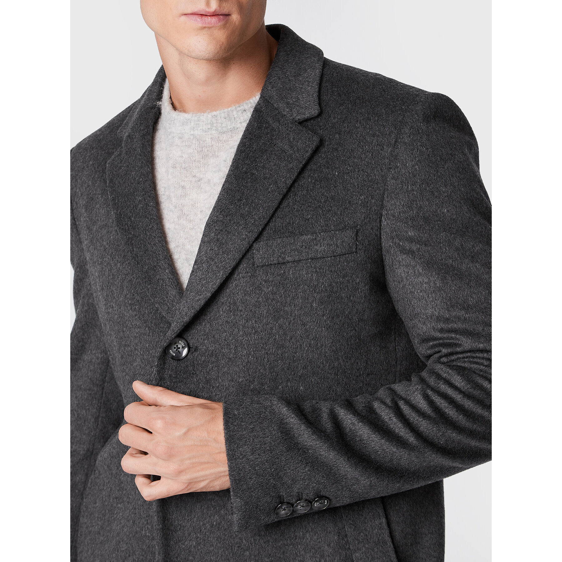 Boss Volneni plašč H-Hyde-224 50479756 Siva Slim Fit - Pepit.si