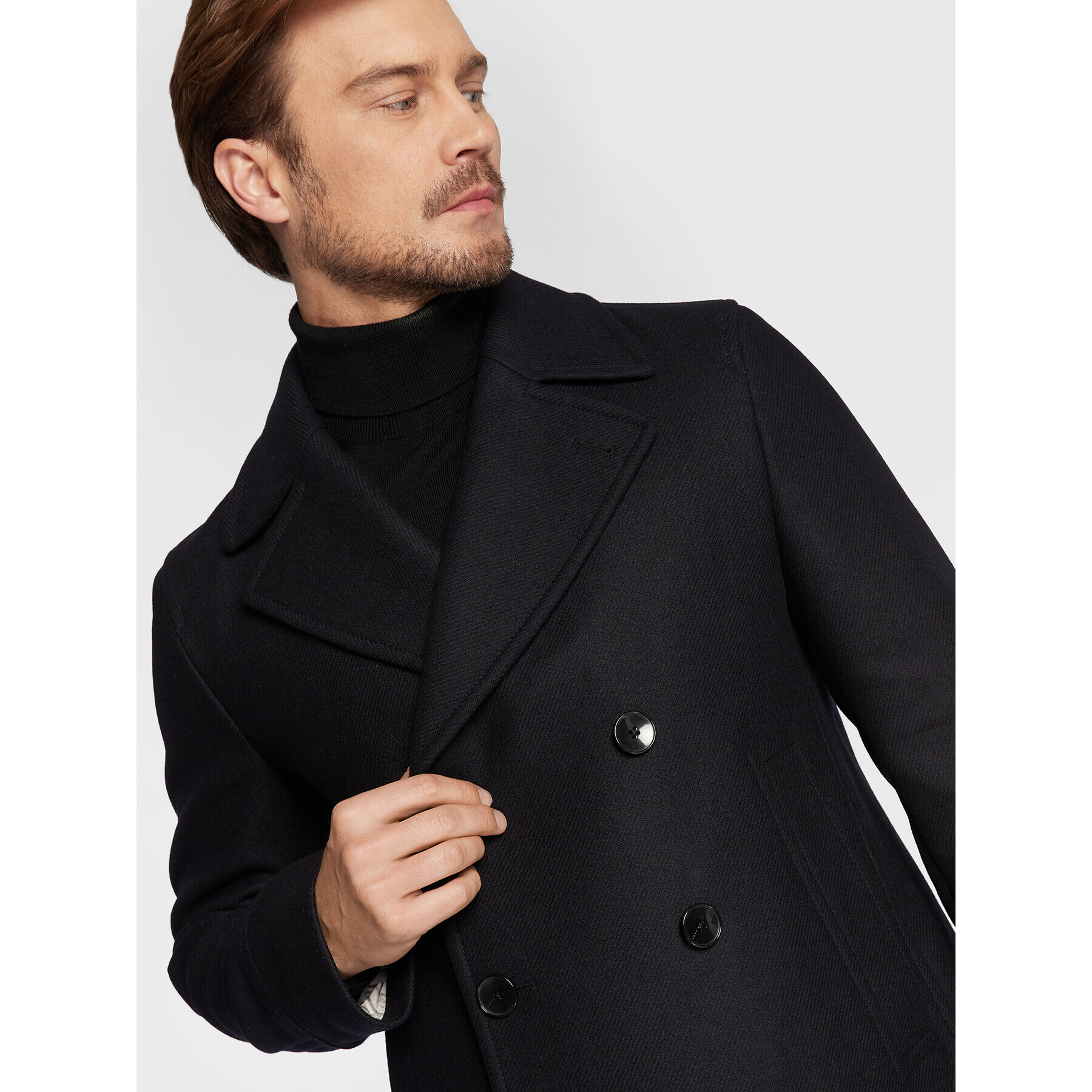 Boss Volneni plašč Hyde 50479475 Mornarsko modra Slim Fit - Pepit.si