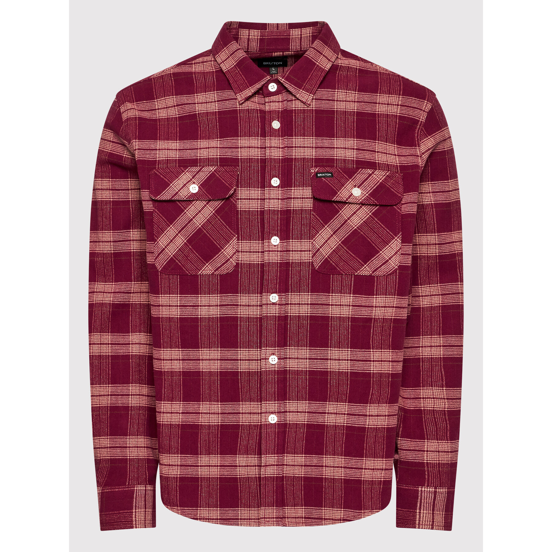 Brixton Srajca Browery Stretch 01263 Bordo rdeča Standard Fit - Pepit.si