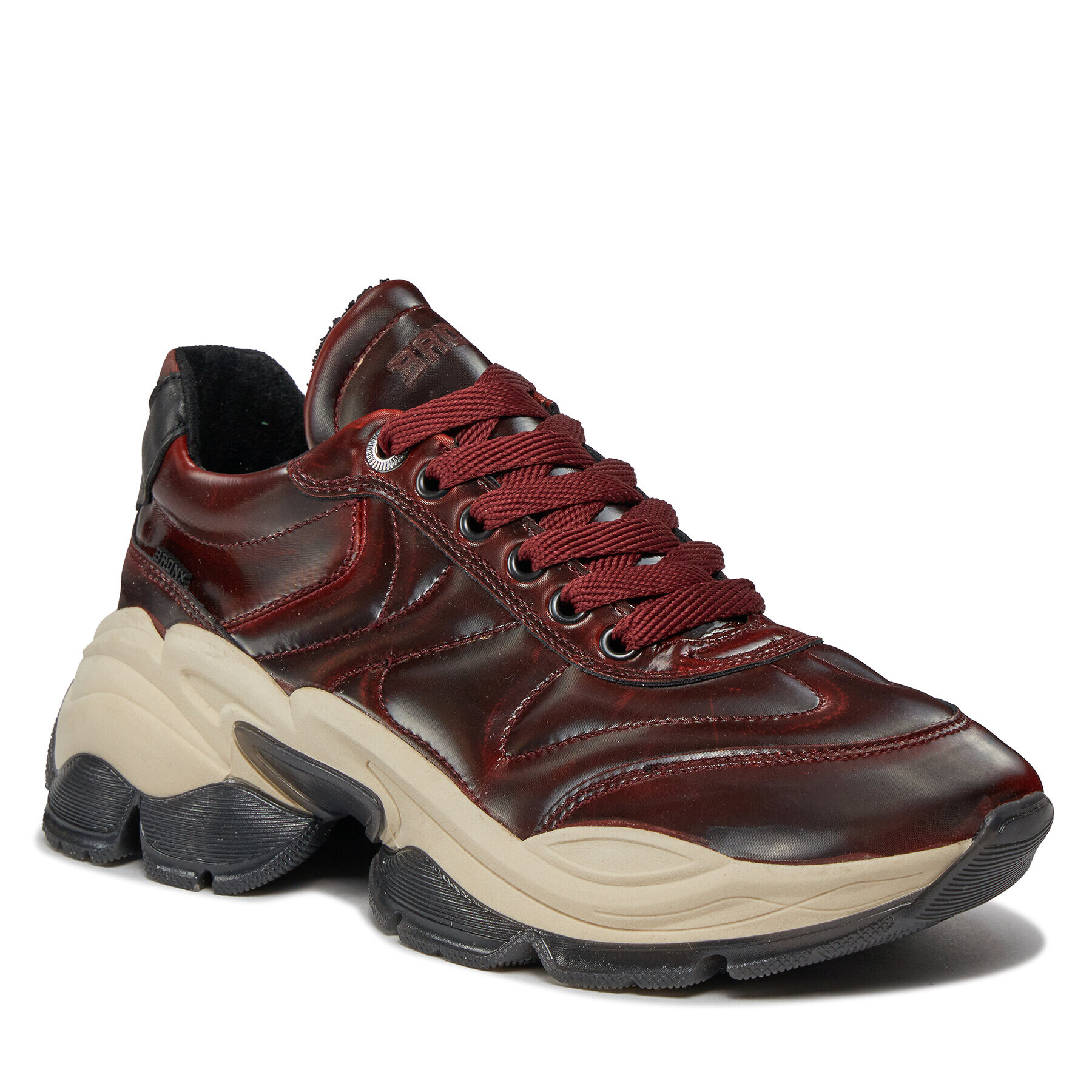 Bronx Čevlji Platform sneakers 66462B-P Bordo rdeča - Pepit.si