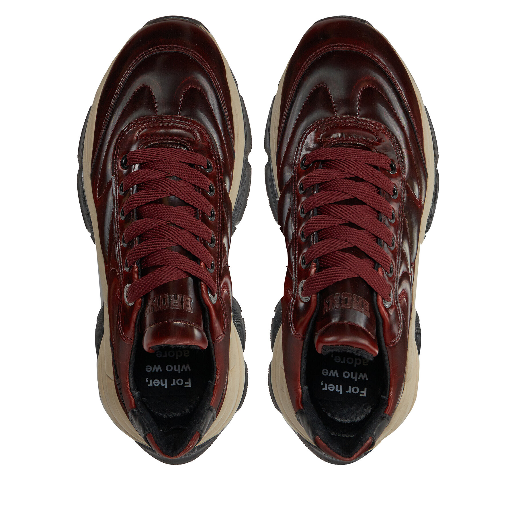 Bronx Čevlji Platform sneakers 66462B-P Bordo rdeča - Pepit.si