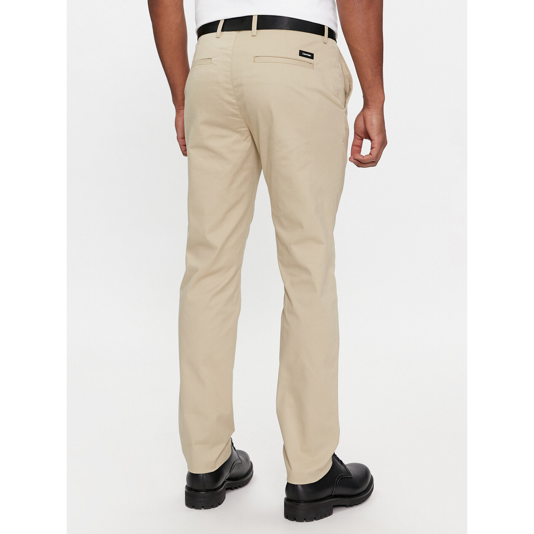 Calvin Klein Chino hlače Modern K10K110979 Bež Slim Fit - Pepit.si