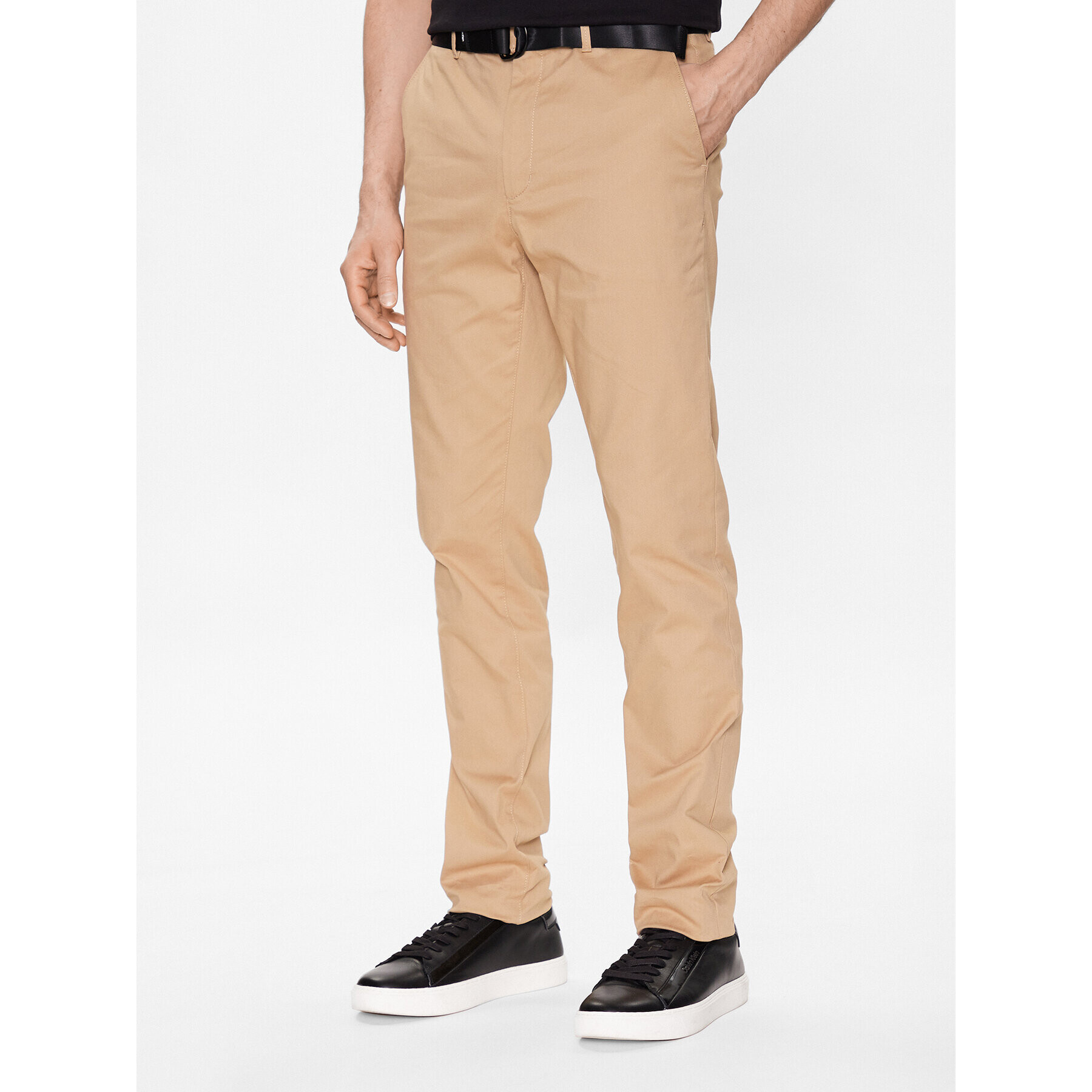 Calvin Klein Chino hlače Modern Twill K10K110979 Bež Slim Fit - Pepit.si