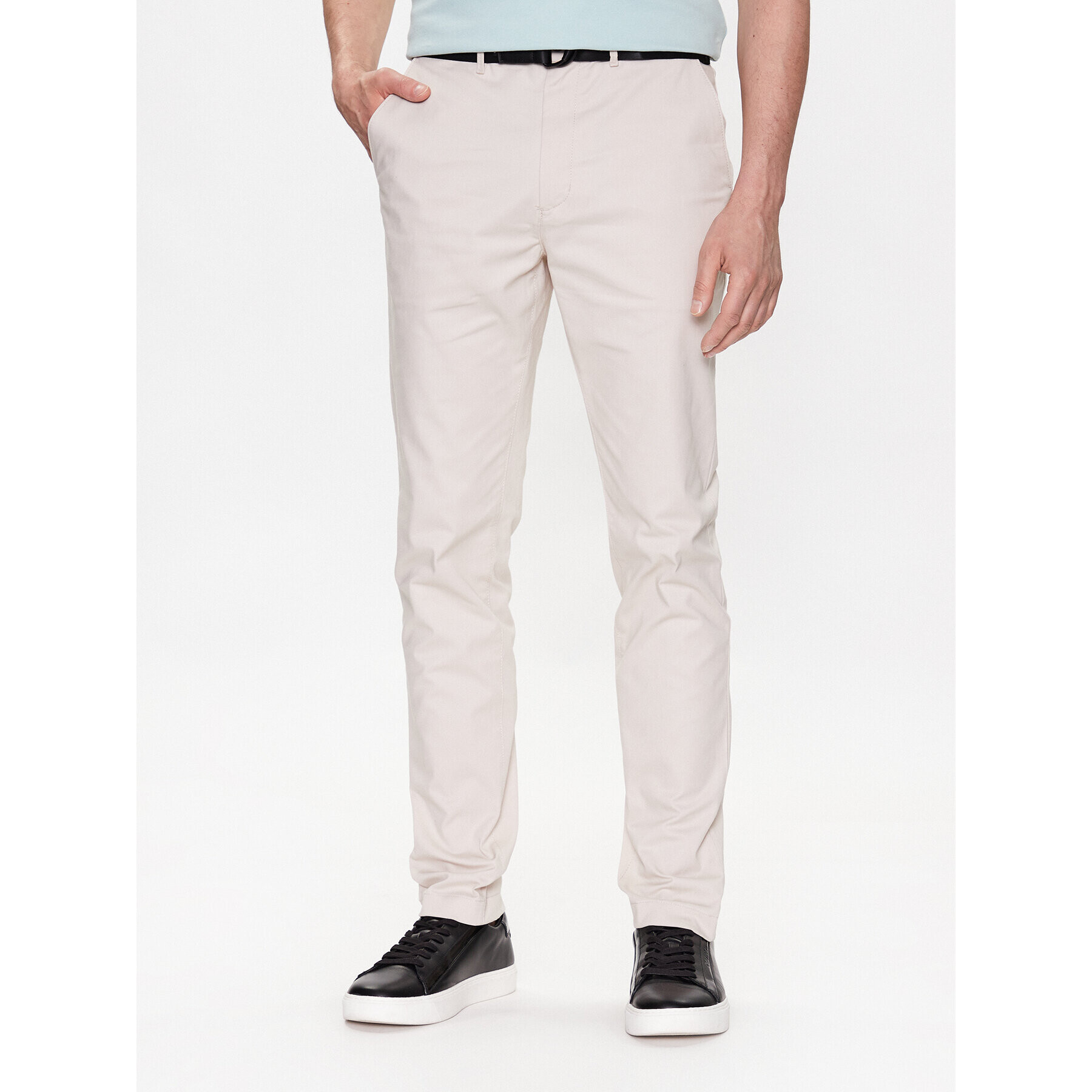 Calvin Klein Chino hlače Modern Twill K10K110979 Bež Slim Fit - Pepit.si