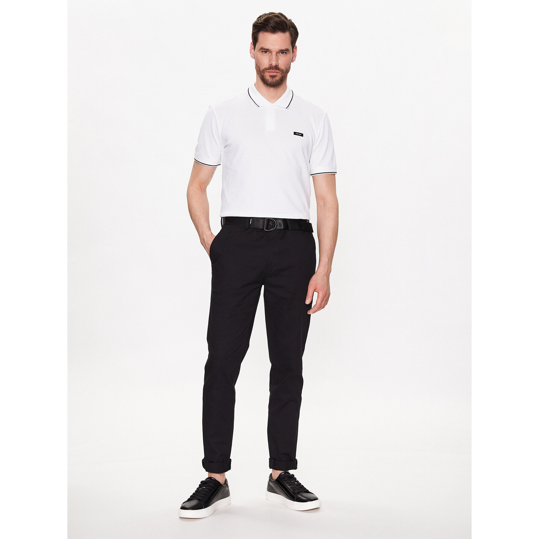 Calvin Klein Chino hlače Modern Twill Slim Chino K10K110979 Črna Slim Fit - Pepit.si