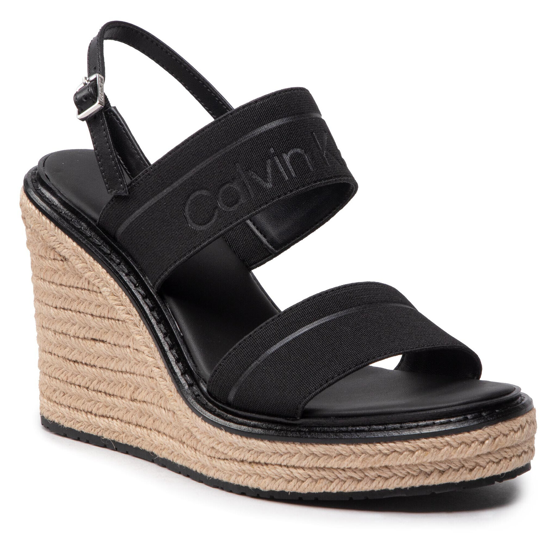 Calvin Klein Espadrile Wedge Sndl 70 He HW0HW00690 Črna - Pepit.si