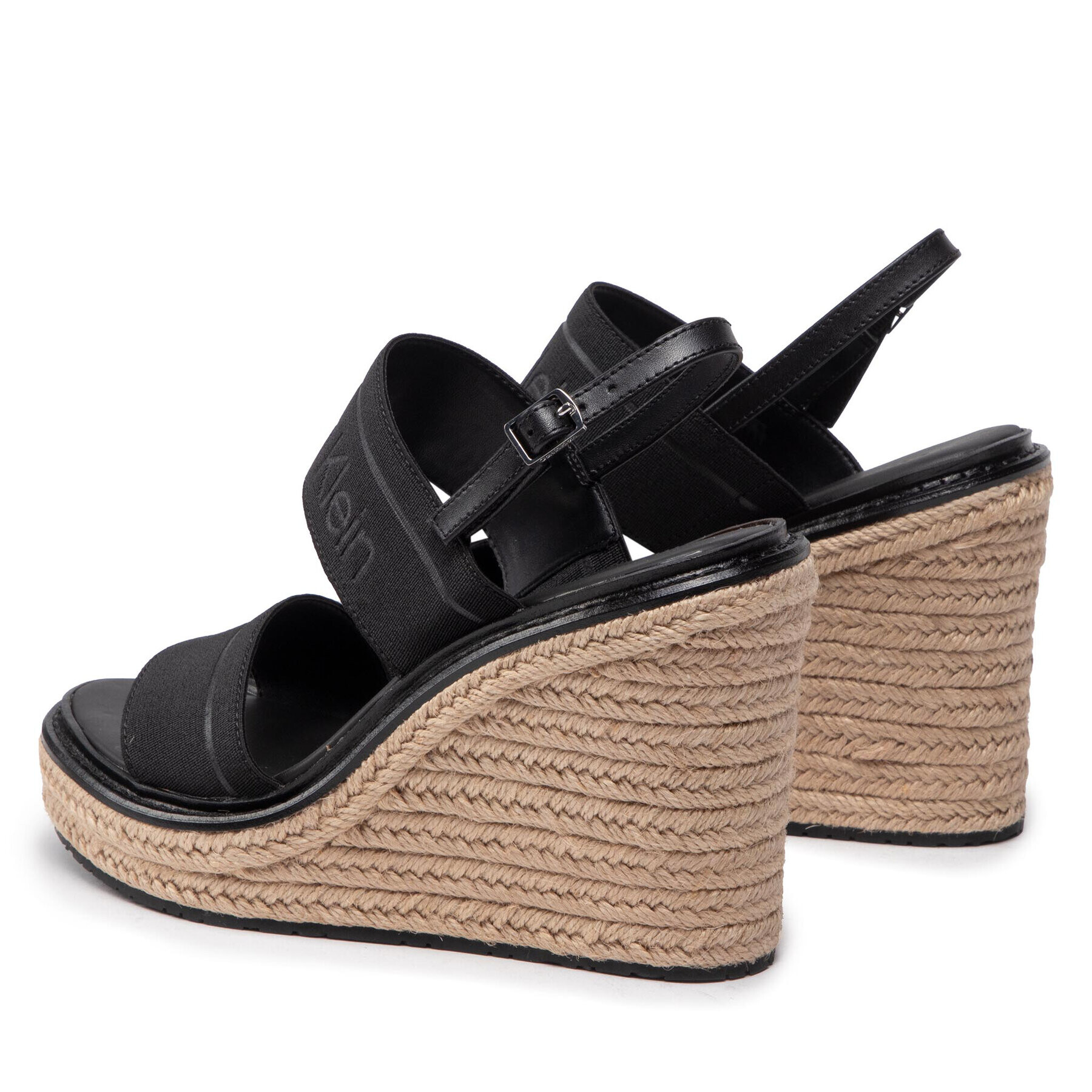 Calvin Klein Espadrile Wedge Sndl 70 He HW0HW00690 Črna - Pepit.si