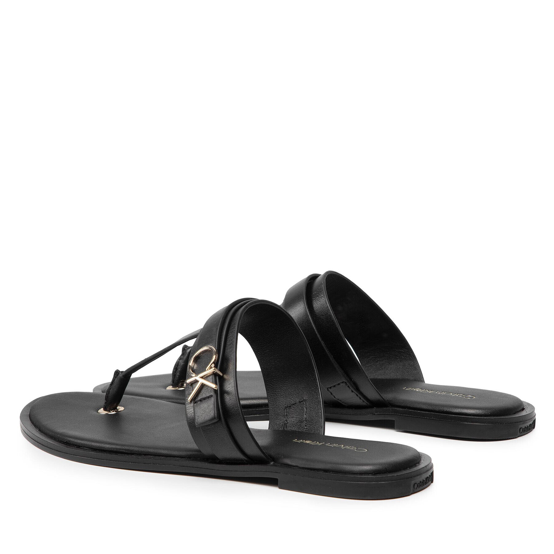 Calvin Klein Japonke Almond Flat Tp Slide W/Hdw HW0HW00829 Črna - Pepit.si