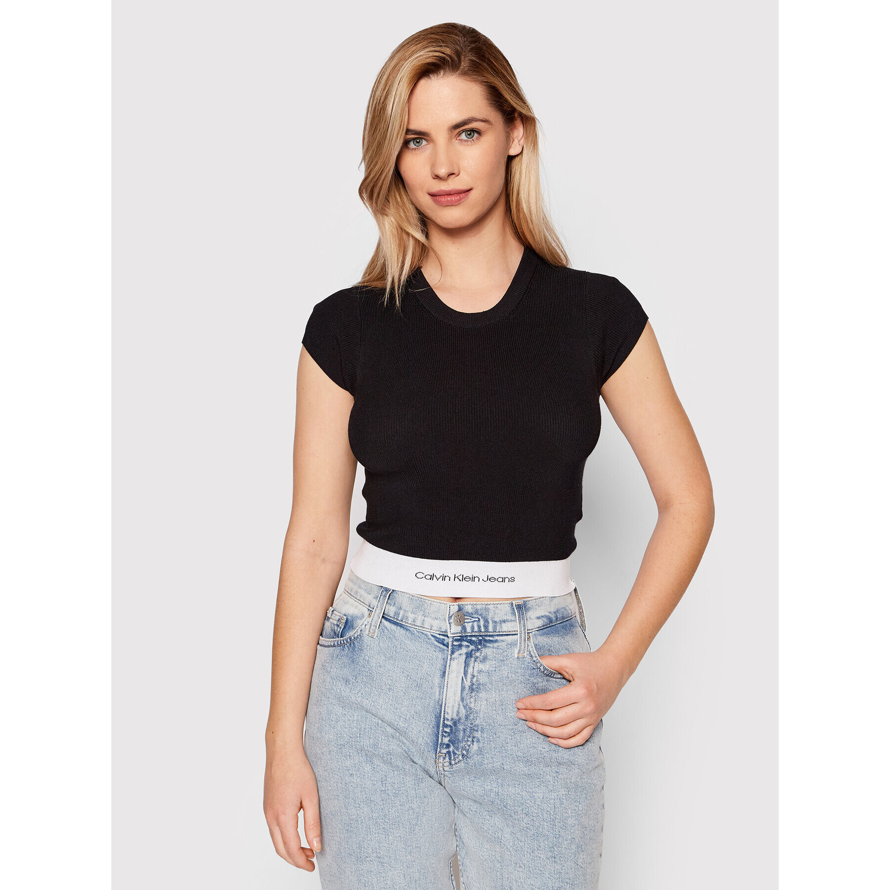 Calvin Klein Jeans Bluza J20J218857 Črna Slim Fit - Pepit.si