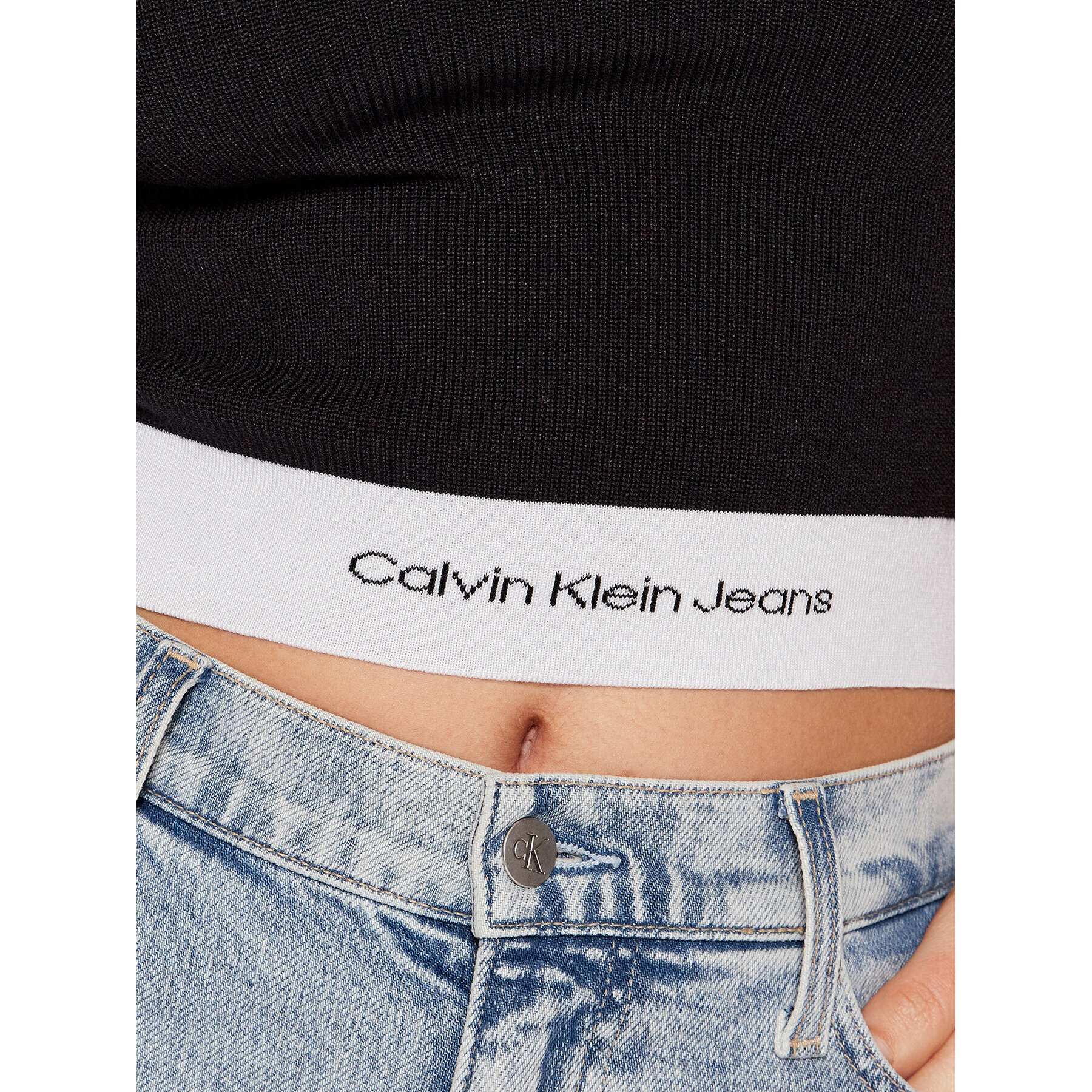 Calvin Klein Jeans Bluza J20J218857 Črna Slim Fit - Pepit.si