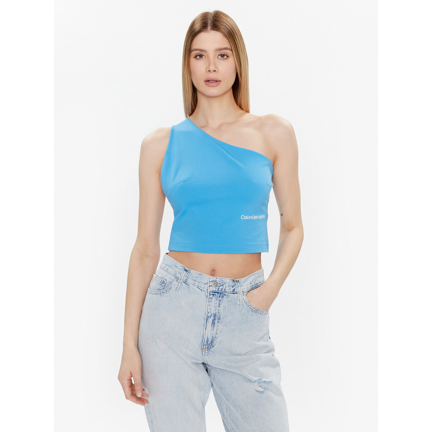 Calvin Klein Jeans Bluza J20J220788 Modra Slim Fit - Pepit.si