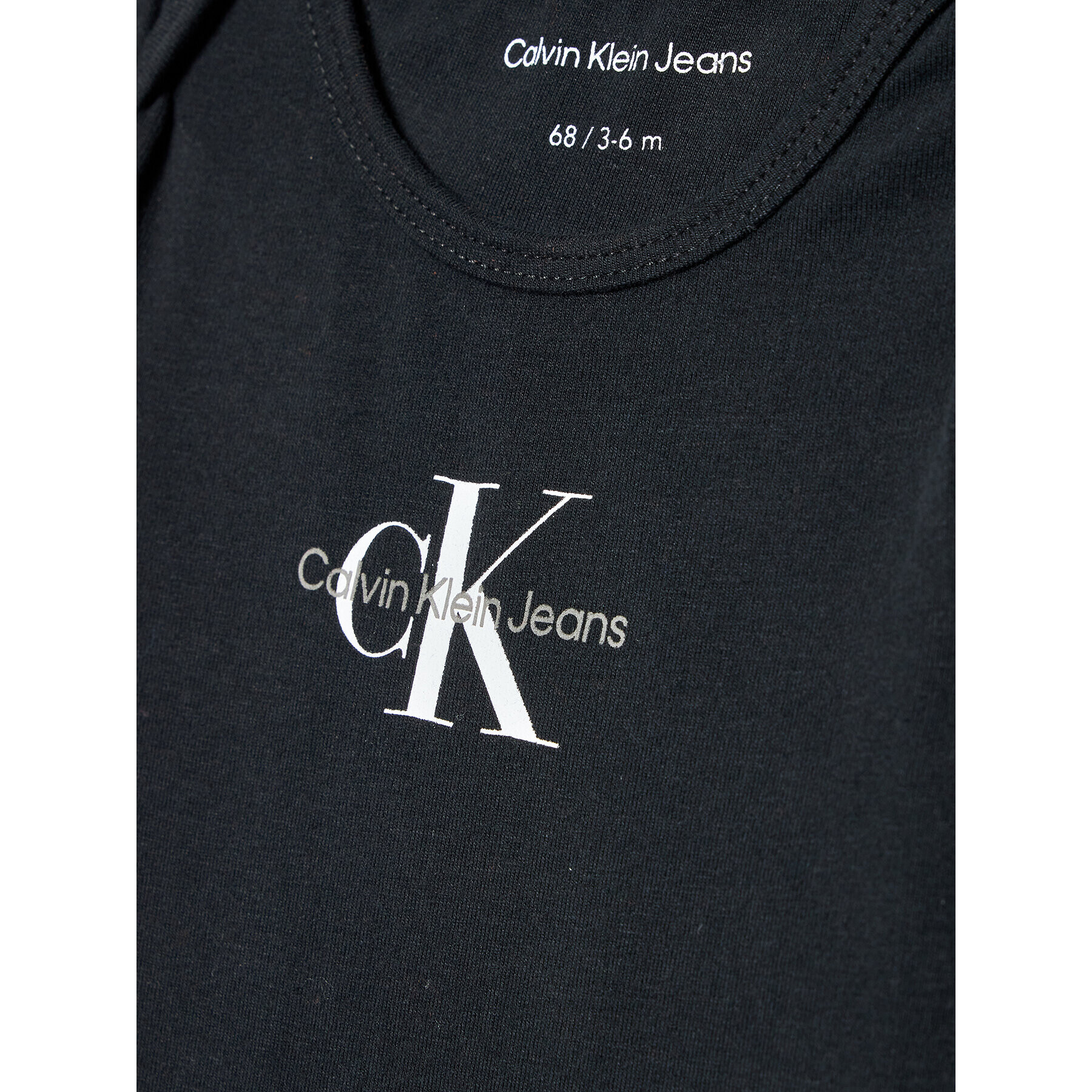 Calvin Klein Jeans Otroški bodi Monogram IN0IN00033 Črna Regular Fit - Pepit.si