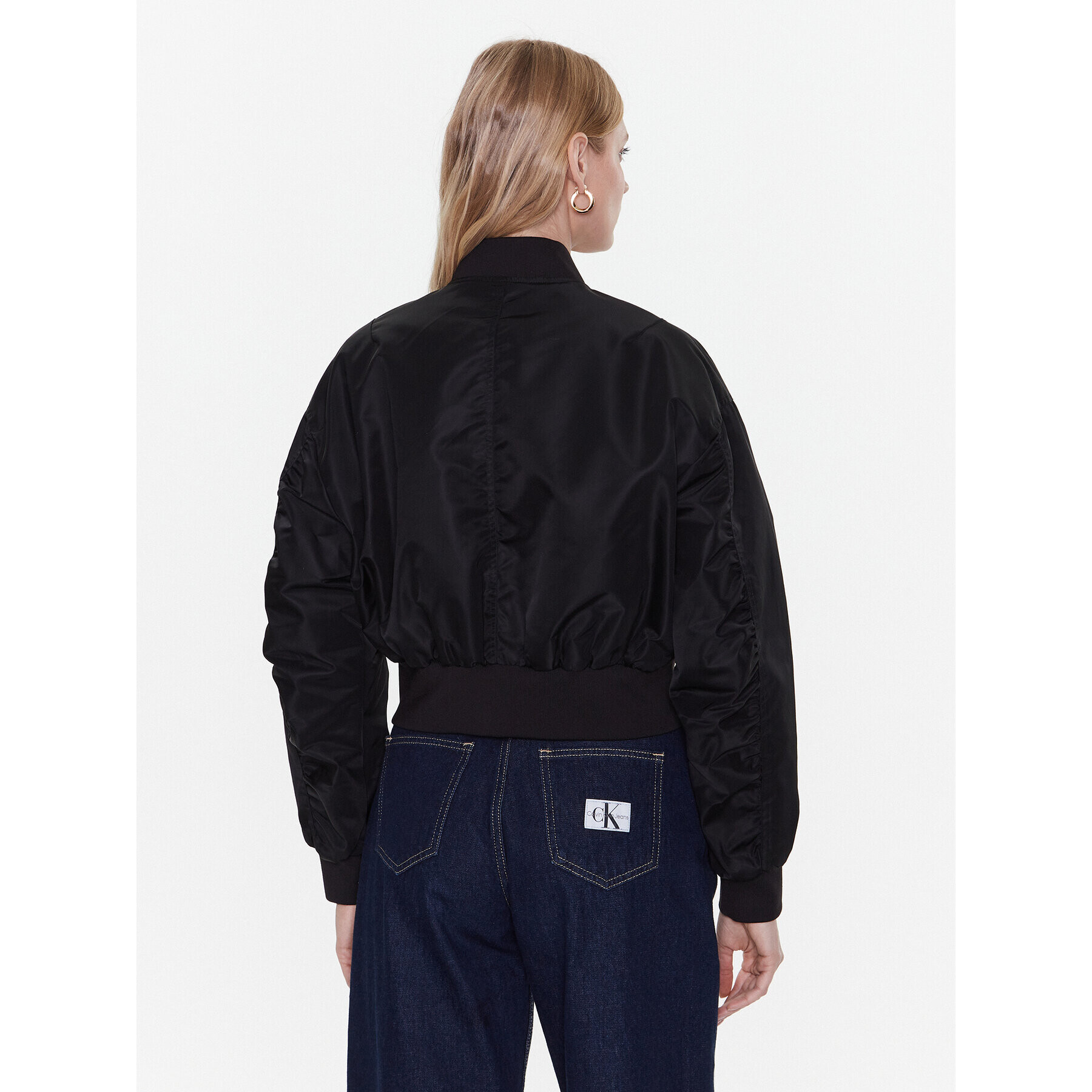 Calvin Klein Jeans Bomber jakna J20J220343 Črna Regular Fit - Pepit.si