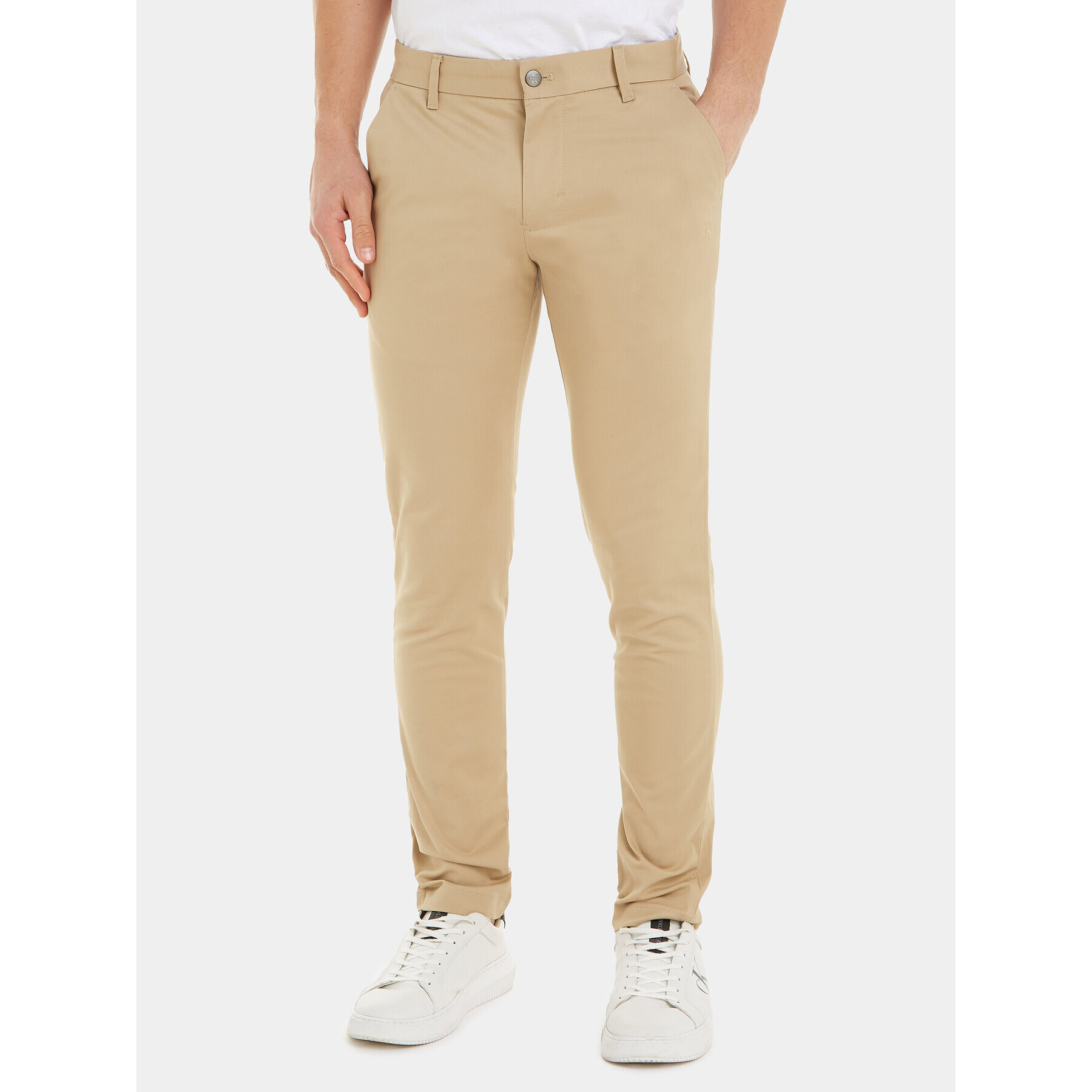 Calvin Klein Jeans Chino hlače J30J317669 Bež Slim Fit - Pepit.si