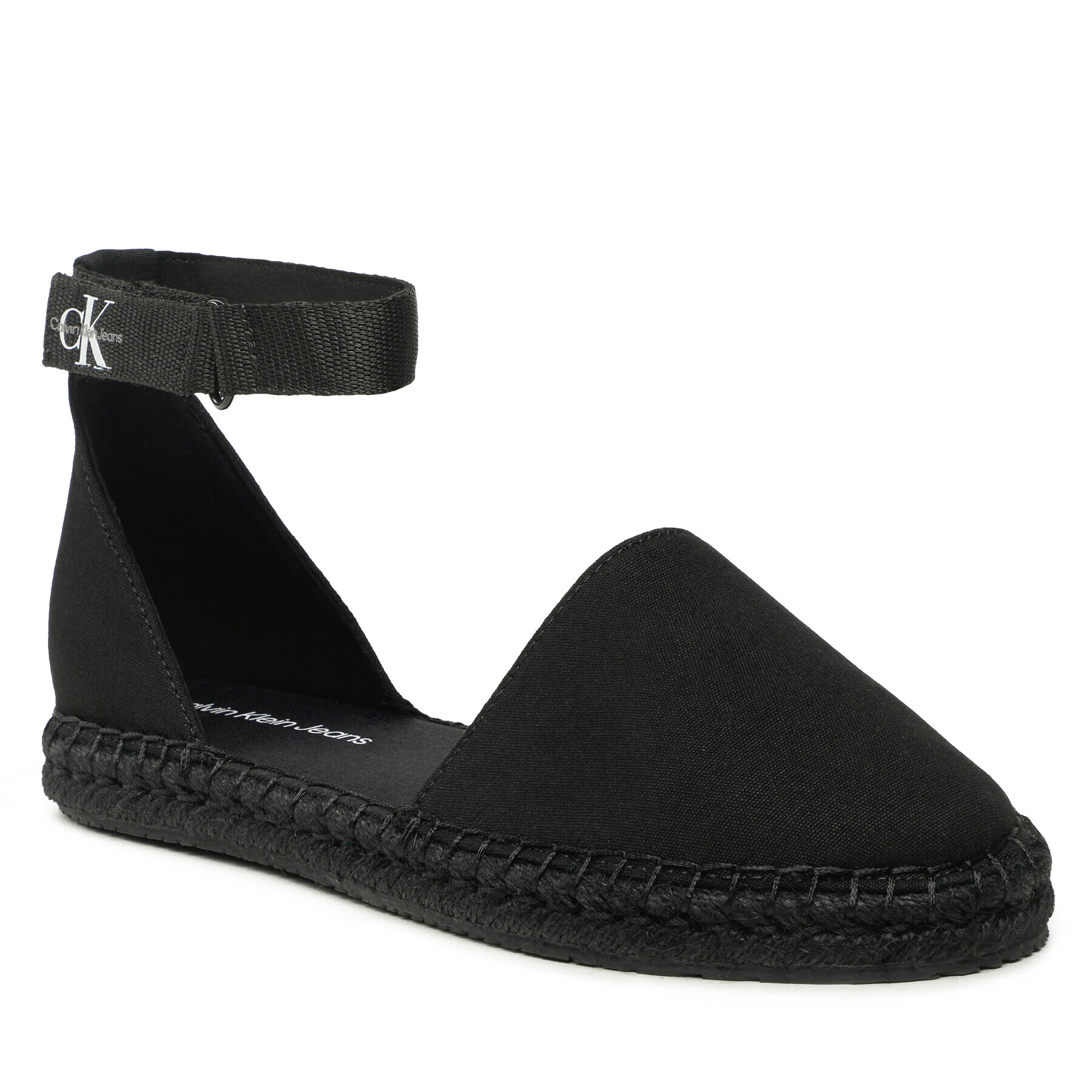 Calvin Klein Jeans Espadrile Ankle Espadrille YW0YW01027 Črna - Pepit.si