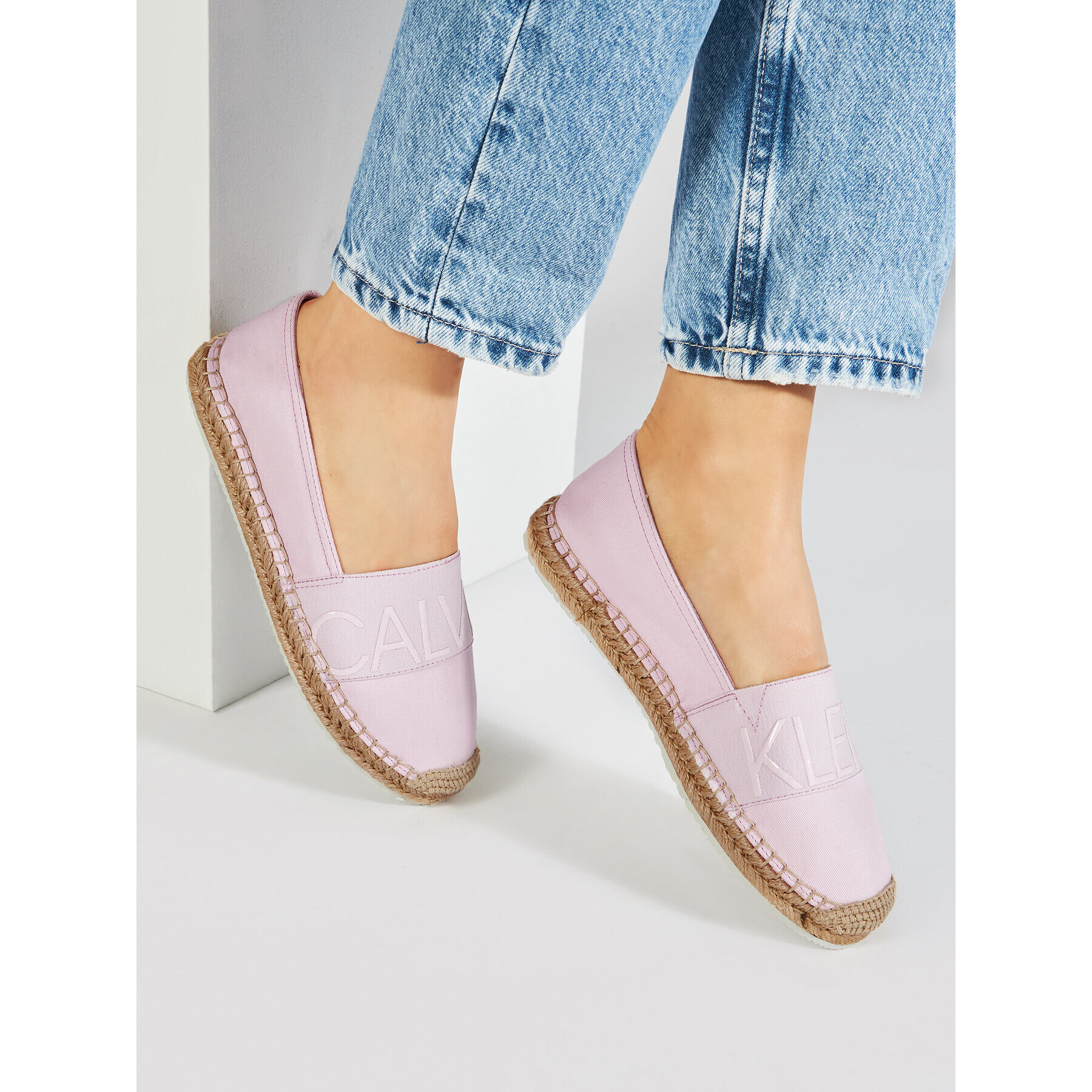 Calvin Klein Jeans Espadrile Espadrille Roped Toe Co YW0YW0151 Roza - Pepit.si