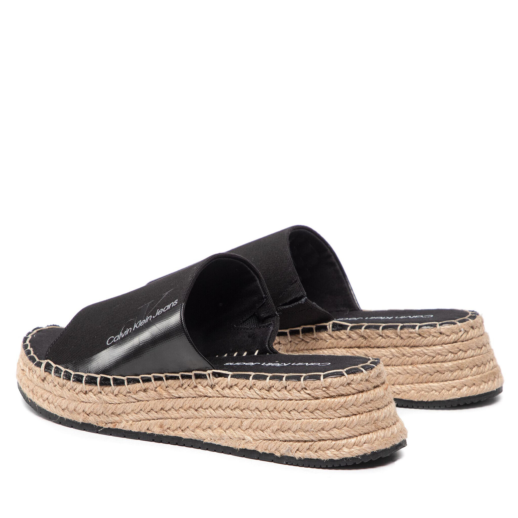 Calvin Klein Jeans Espadrile Sporty Wedge Sandal Monogram YW0YW00566 Črna - Pepit.si