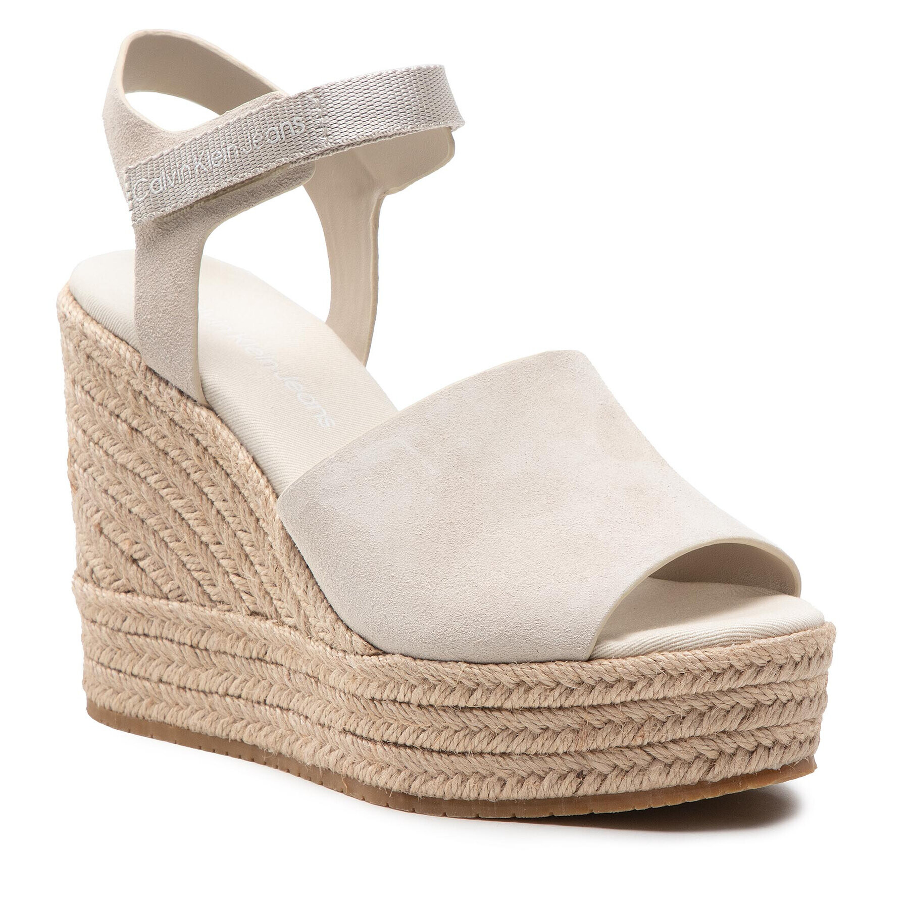 Calvin Klein Jeans Espadrile Wedge Sandal Ankle Clip Su YW0YW00571 Bež - Pepit.si