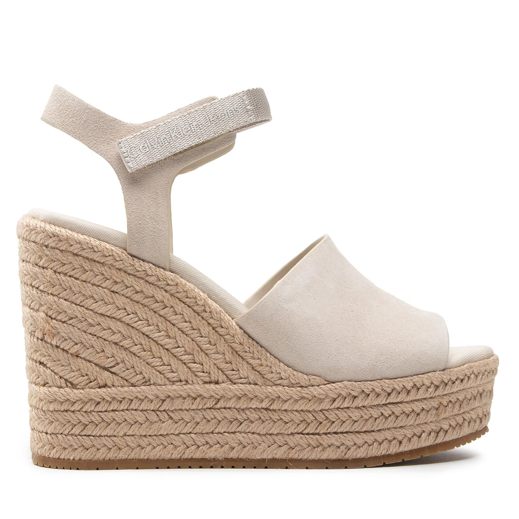 Calvin Klein Jeans Espadrile Wedge Sandal Ankle Clip Su YW0YW00571 Bež - Pepit.si