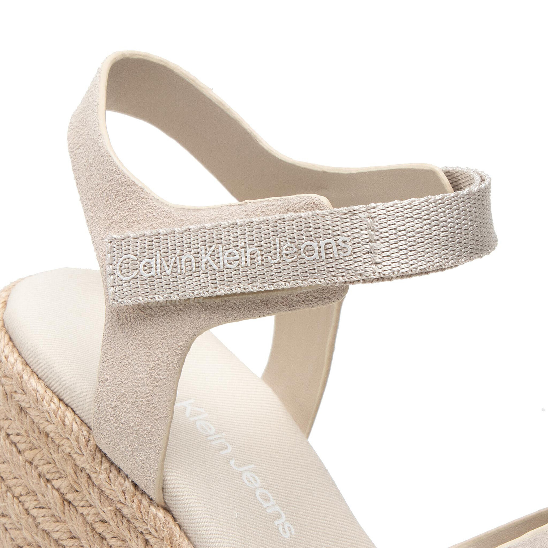 Calvin Klein Jeans Espadrile Wedge Sandal Ankle Clip Su YW0YW00571 Bež - Pepit.si